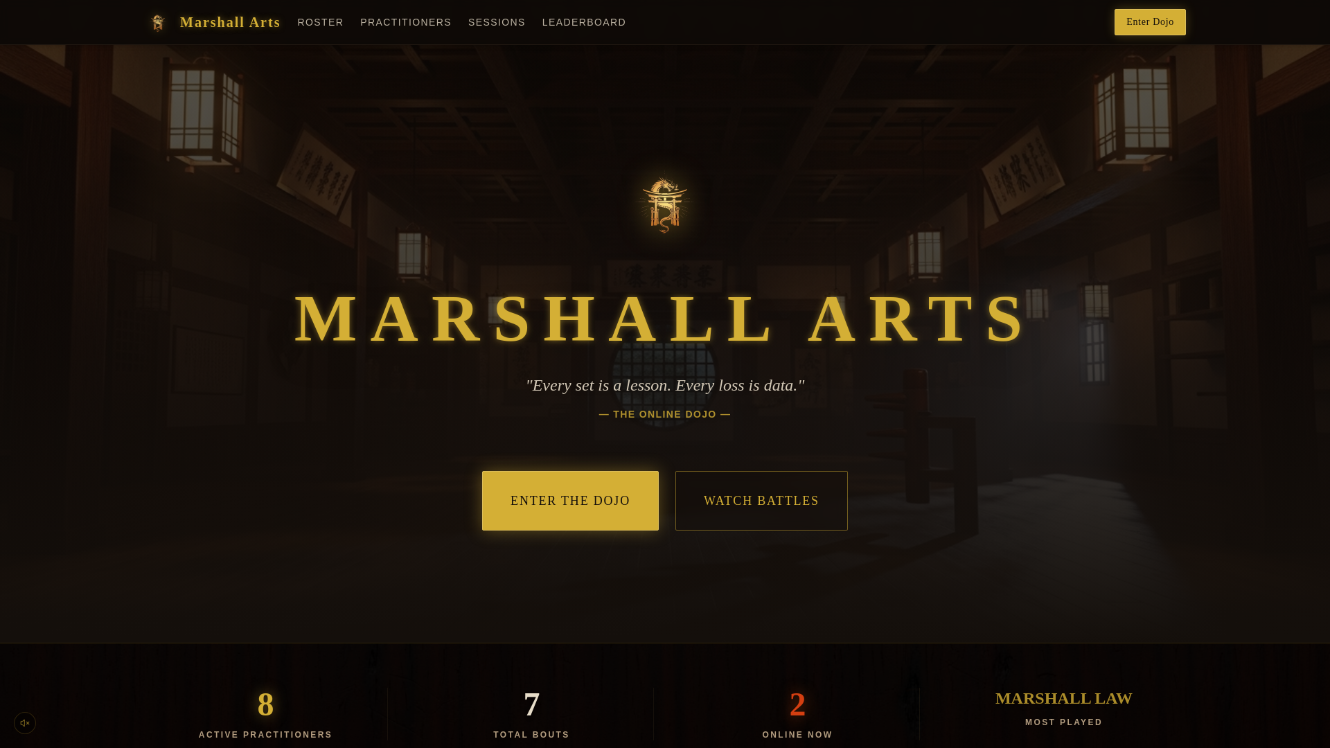 website screenshot of https://marshalldojo.com/