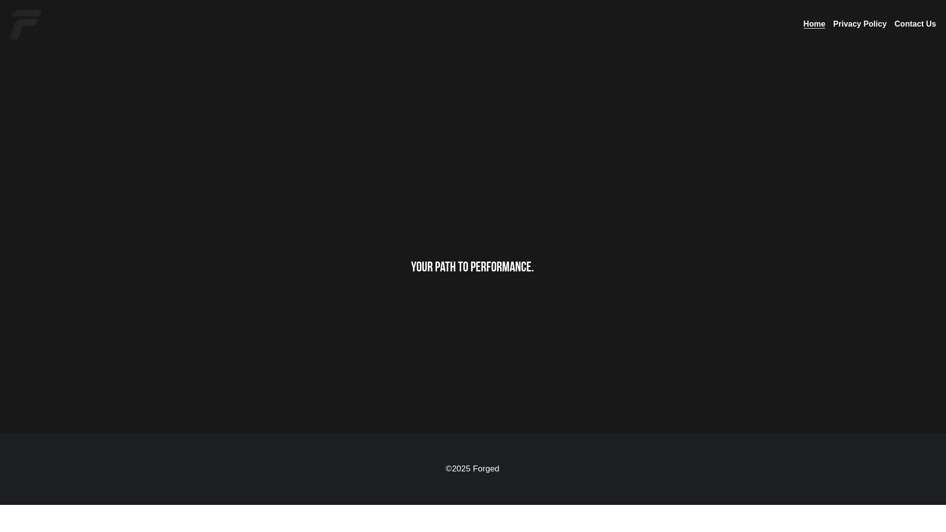 website screenshot of https://forgedgolffitness.com