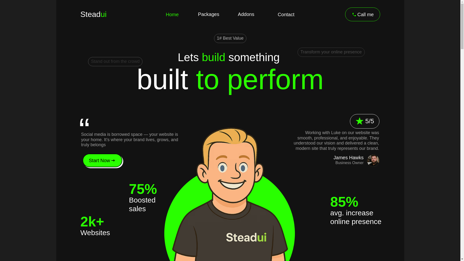 website screenshot of https://steadui.com/