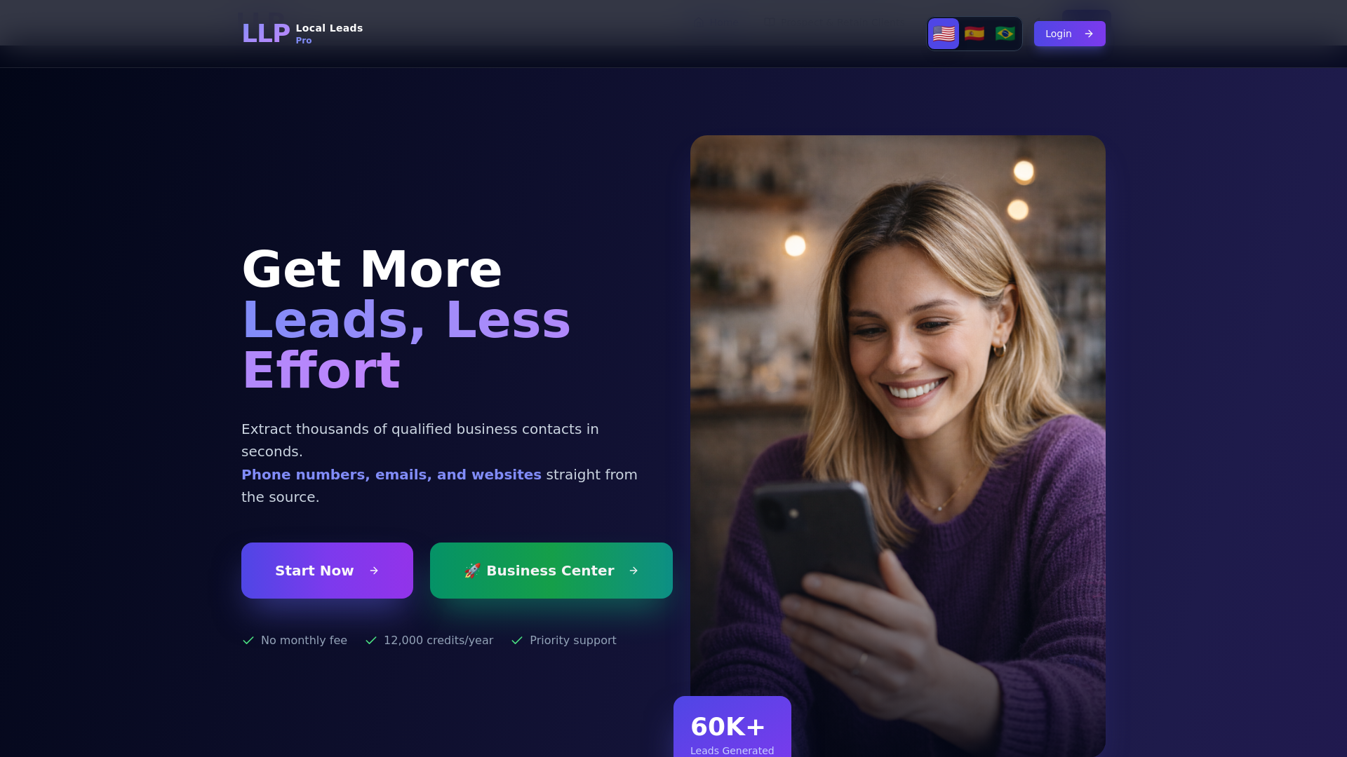 website screenshot of https://localleadspro.me/