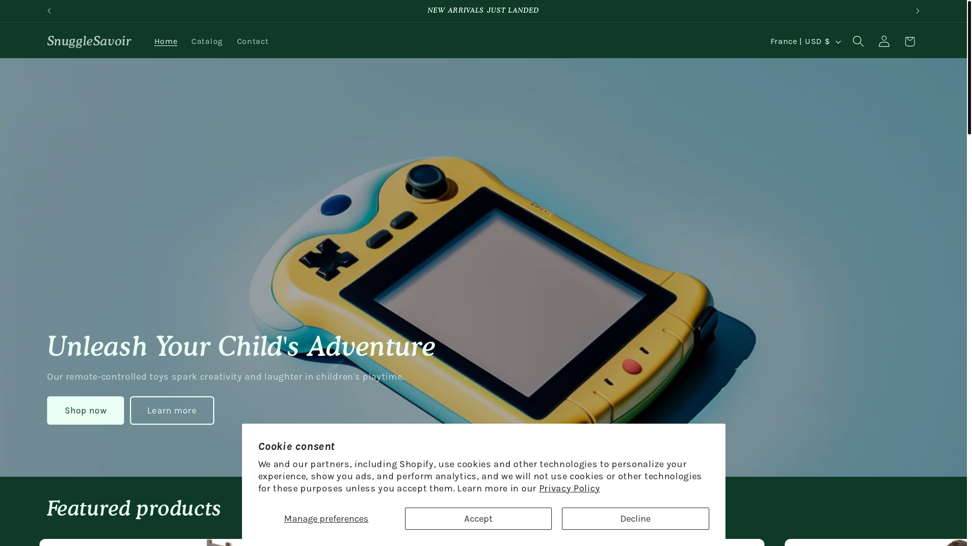 website screenshot of https://snugglesavoir.shop/
