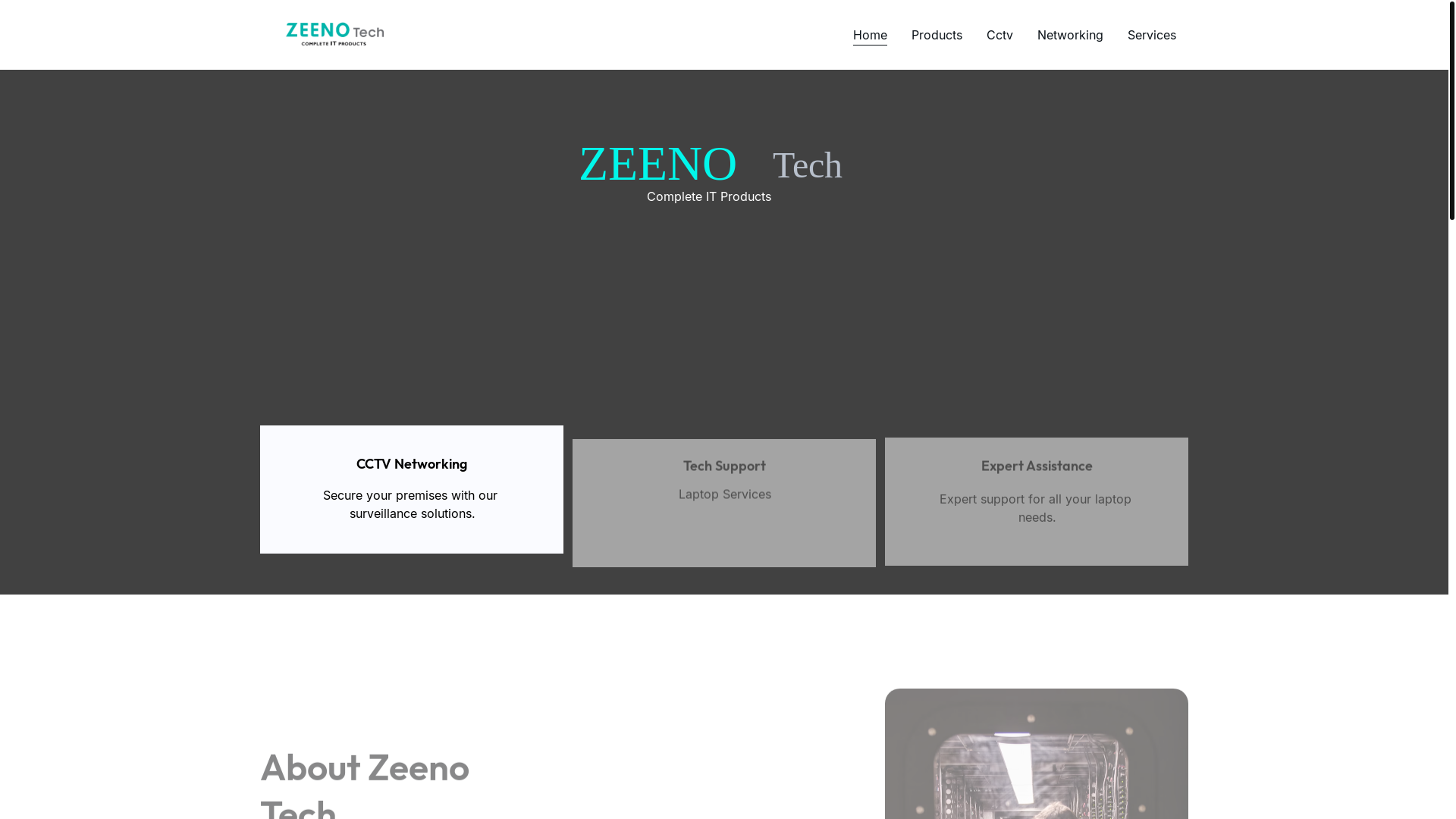 website screenshot of https://zeenotech.in/