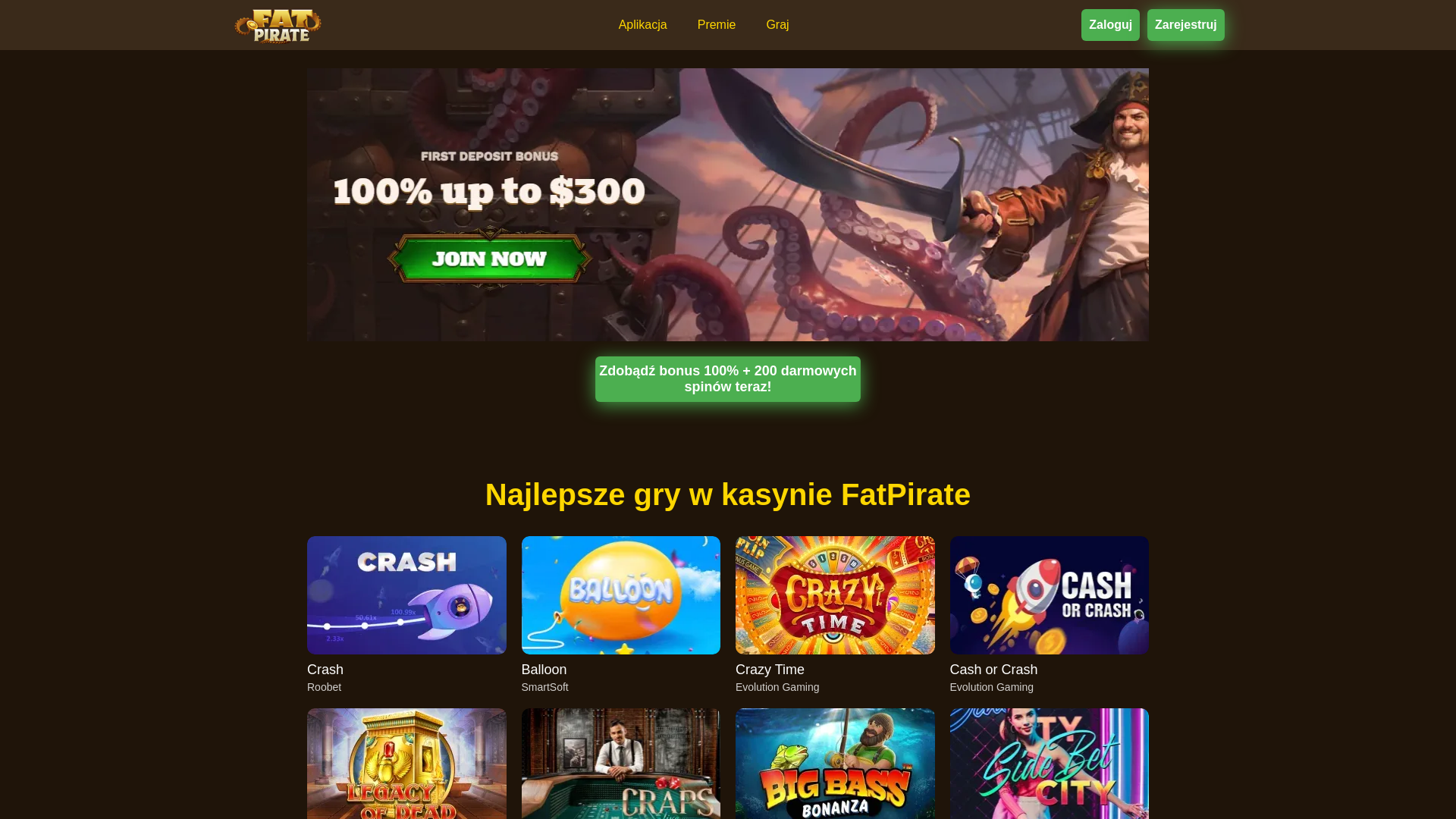 website screenshot of https://fatpirate-official.pl