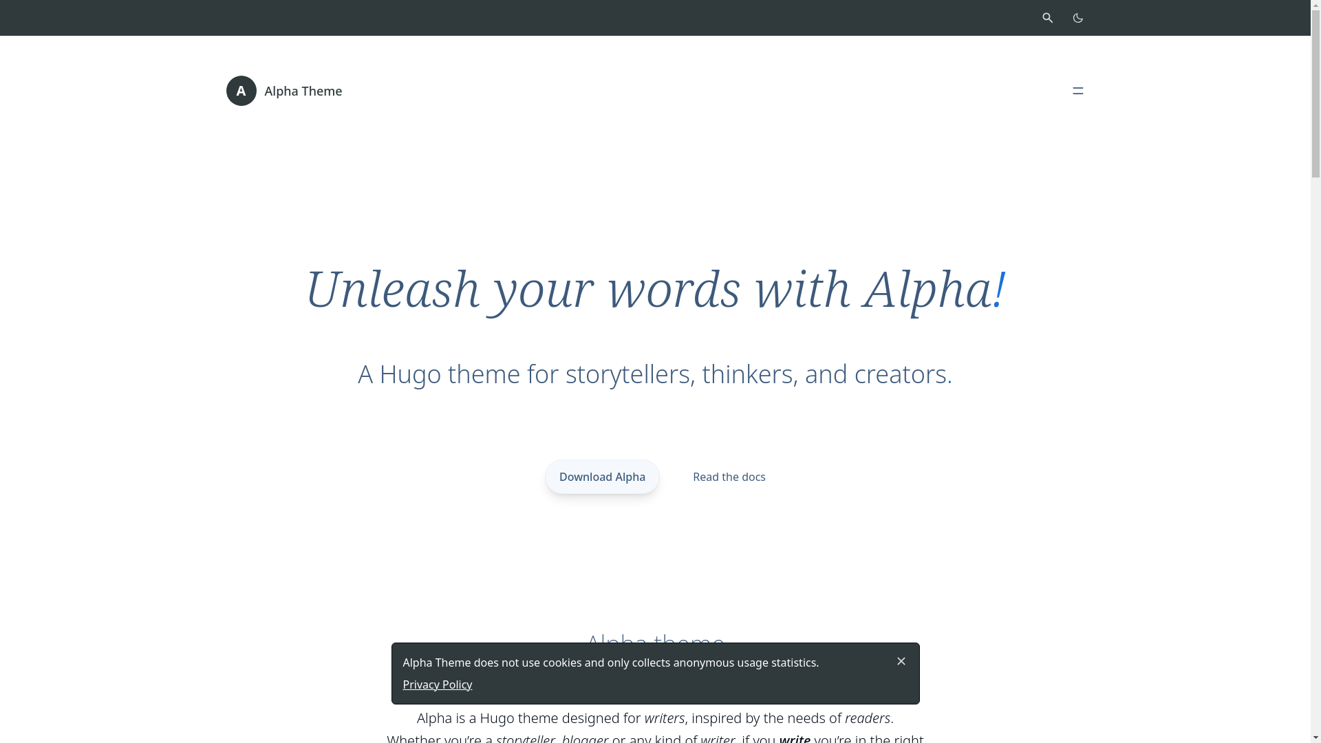 website screenshot of https://alpha-cloudflare.pages.dev/