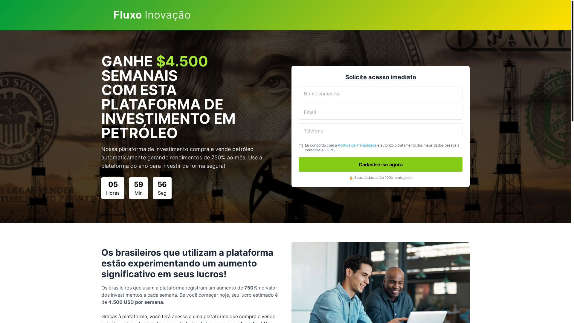 website screenshot of https://fluxoinovacaobr.com/