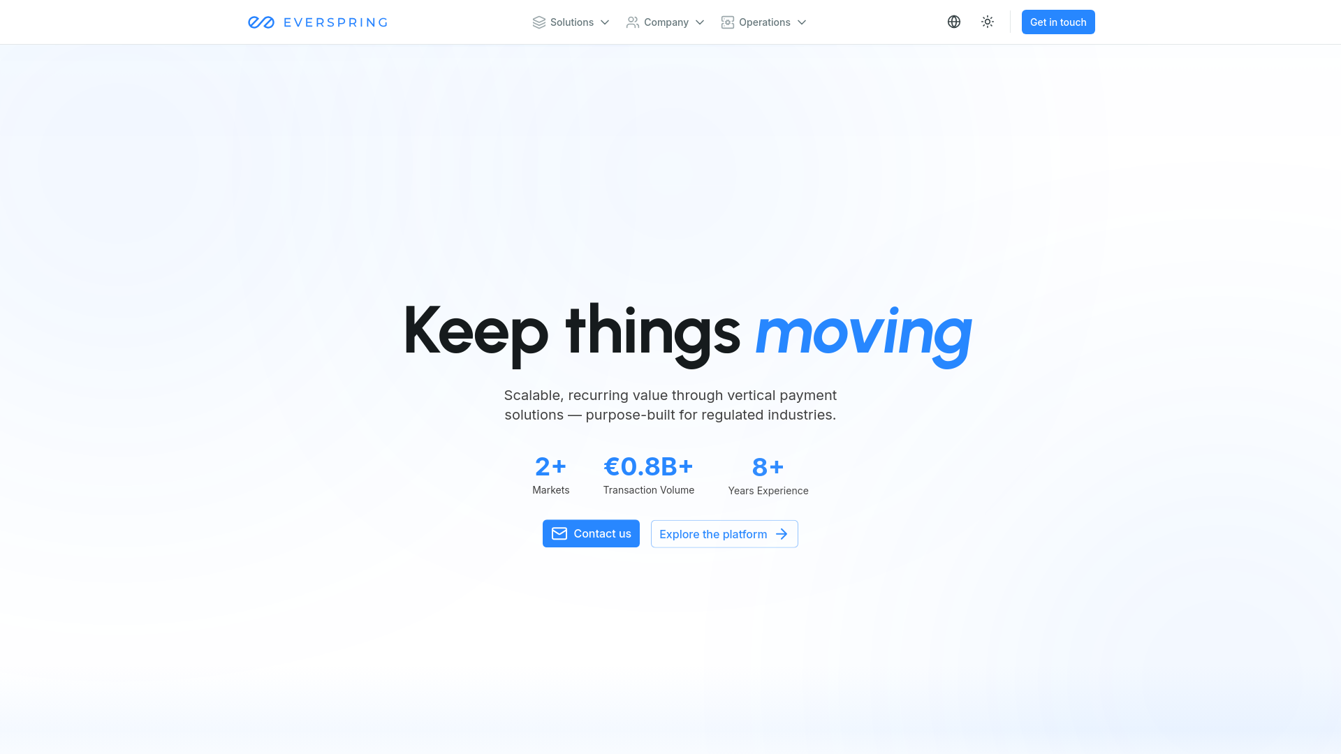 website screenshot of https://everspring.solutions/