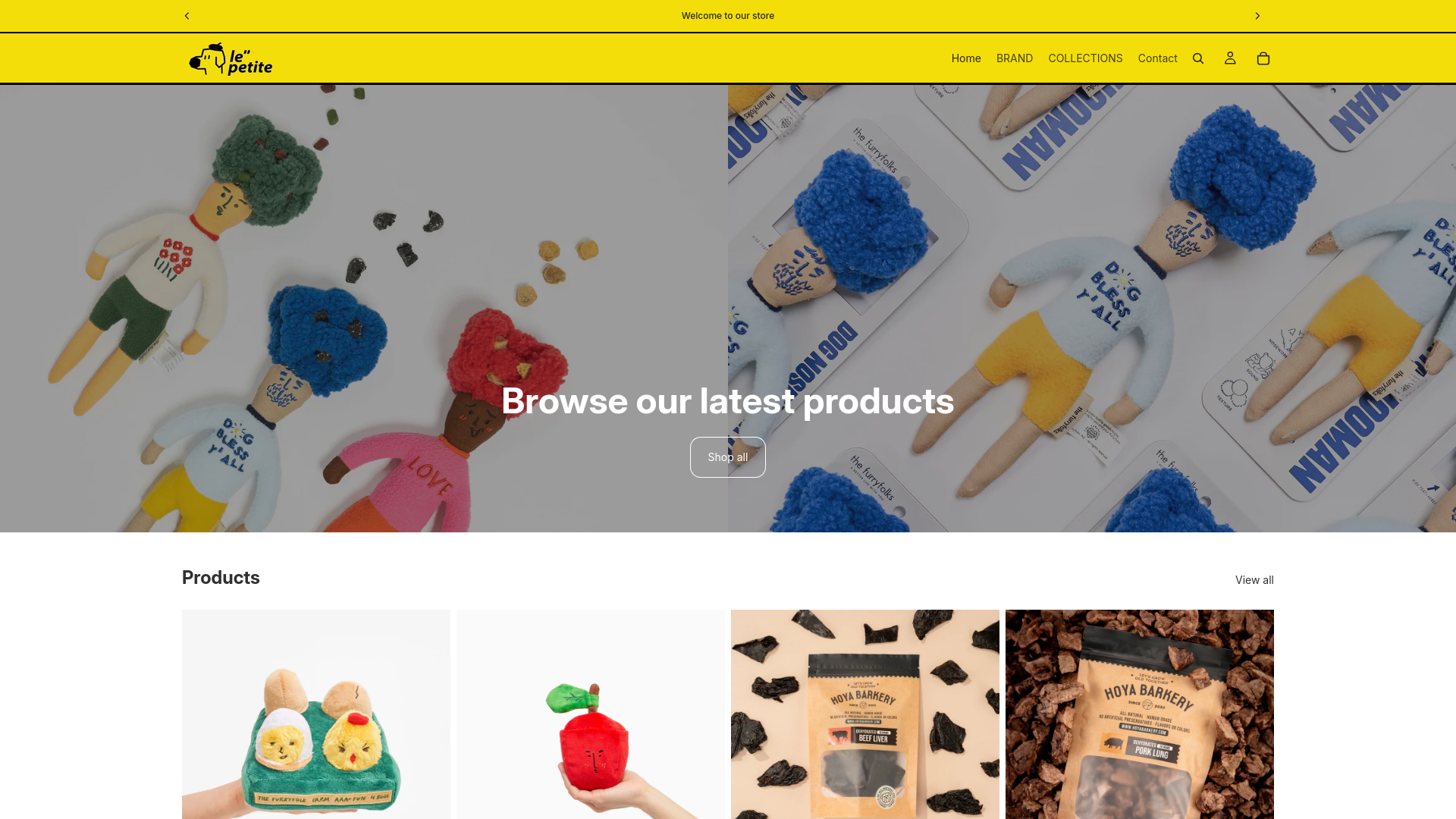 website screenshot of https://lepetitepetmart.store