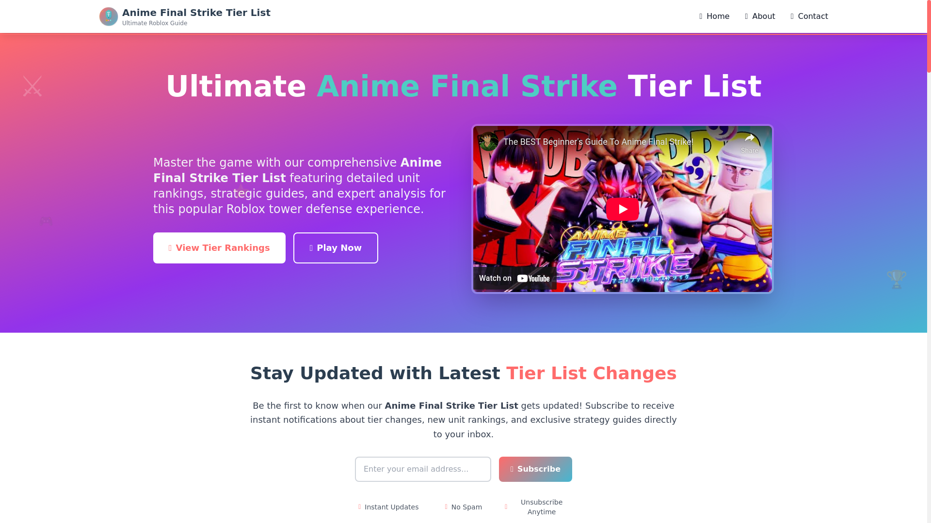 website screenshot of https://animefinalstriketier.com/