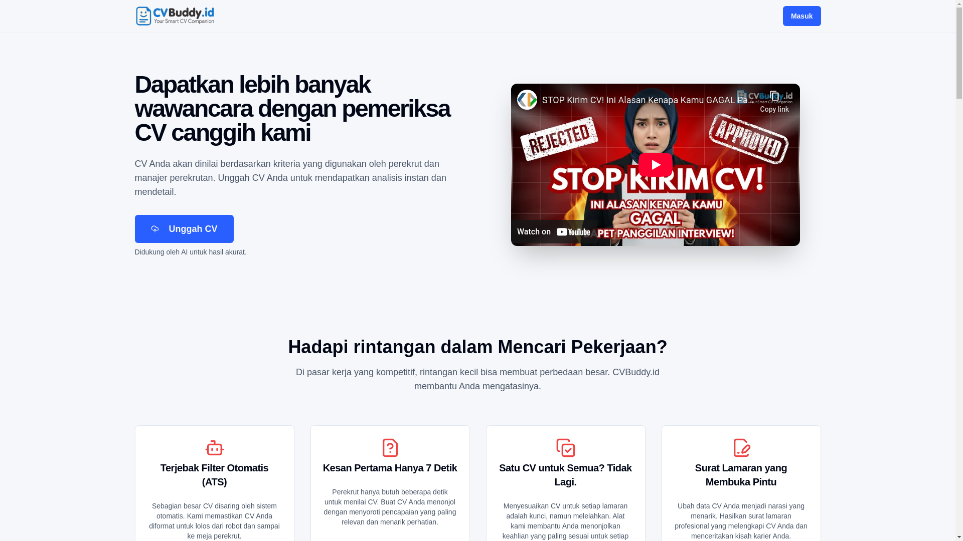 website screenshot of https://cvbuddy.pages.dev/