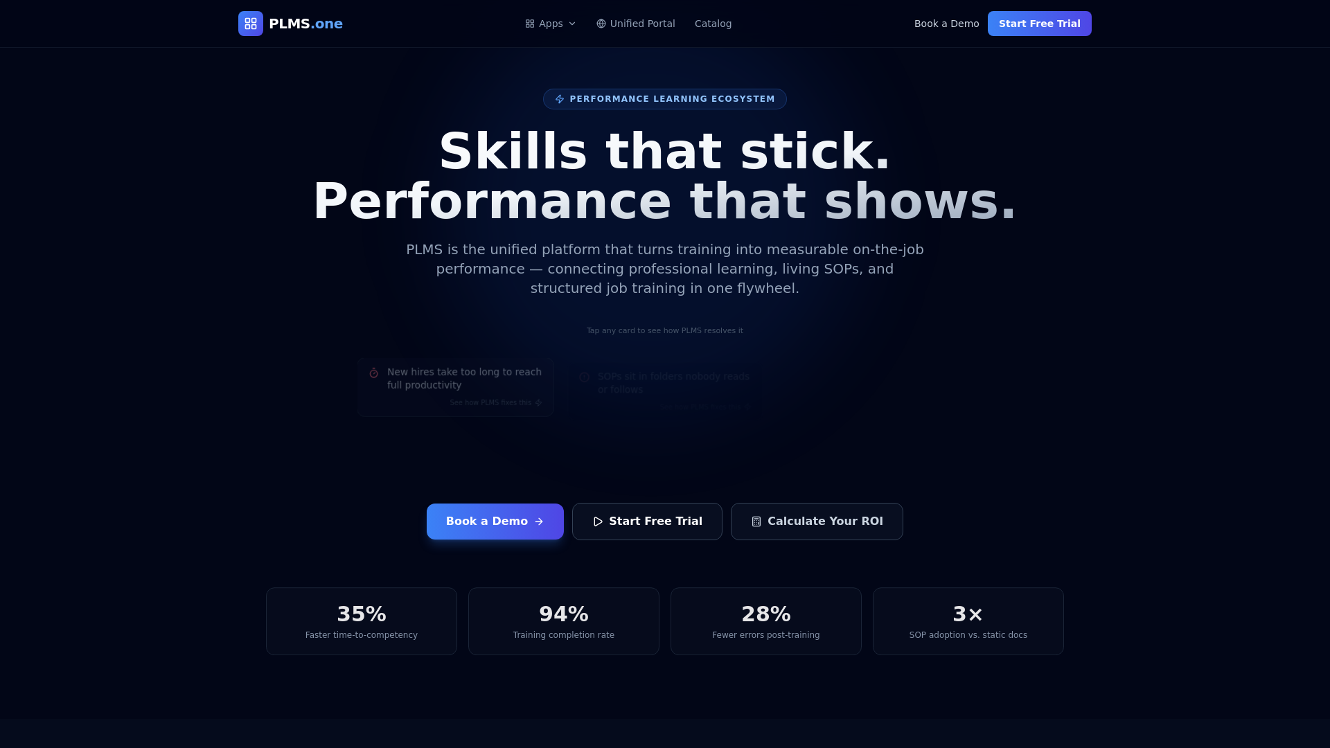website screenshot of https://plms.one/