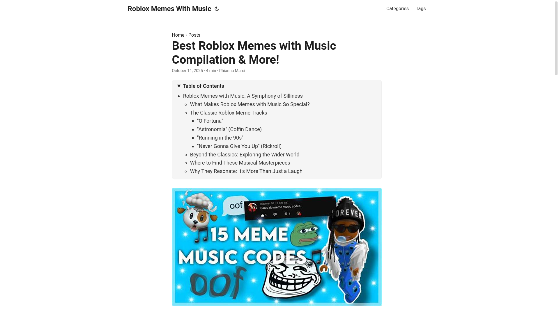 website screenshot of https://roblox-memes-with-music.pages.dev/