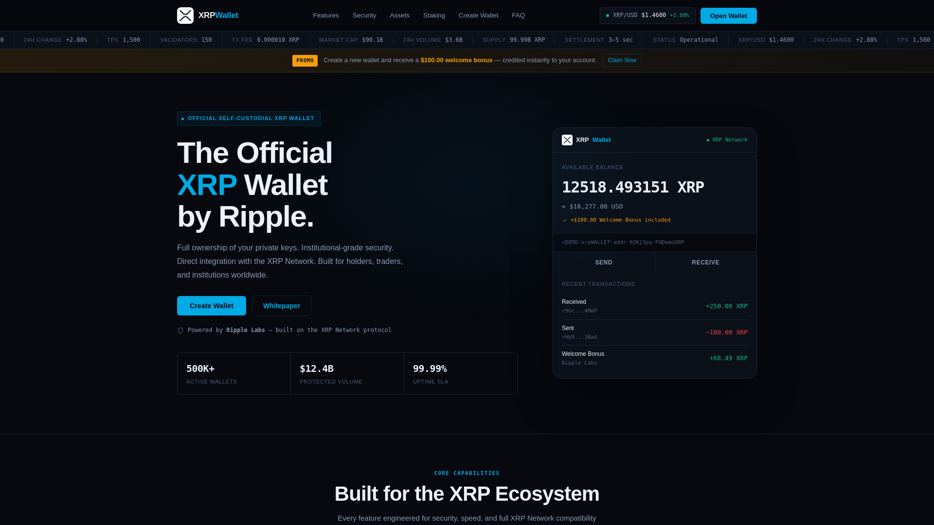 website screenshot of https://xrplwalletripple.com