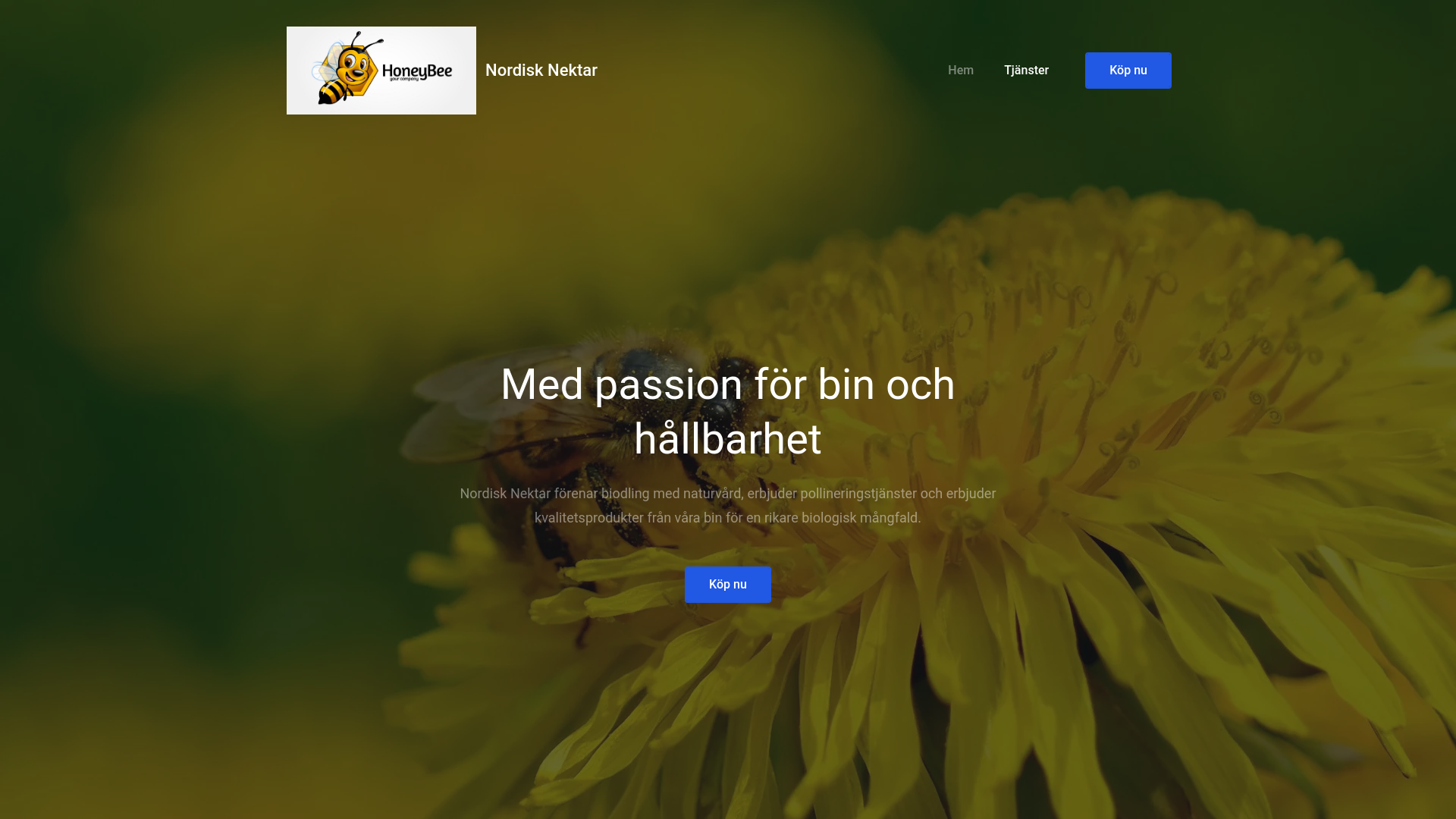 website screenshot of https://nordisknektar.se