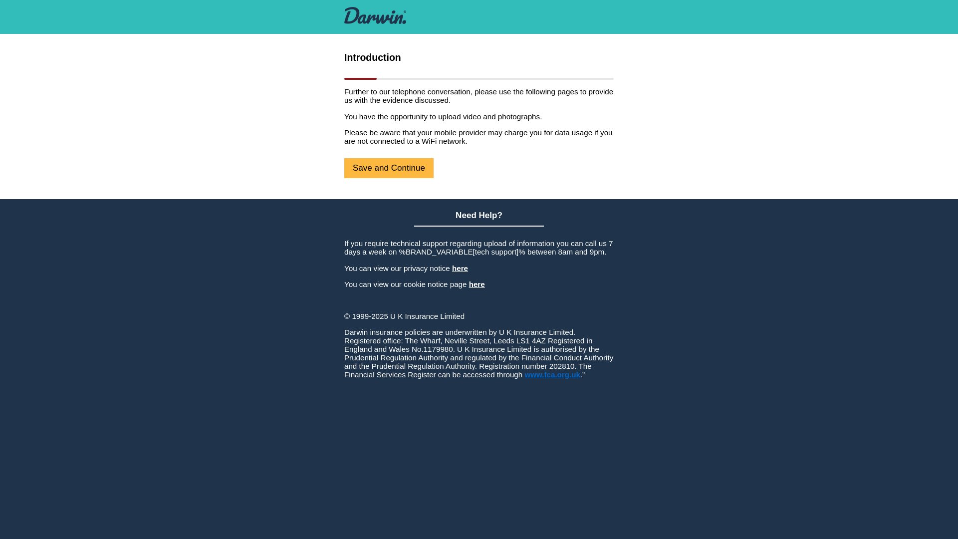 website screenshot of https://directline.uk.360sv.com/rfe/dGR52w4wPzfwS2TQ82GkzYPH/step/1