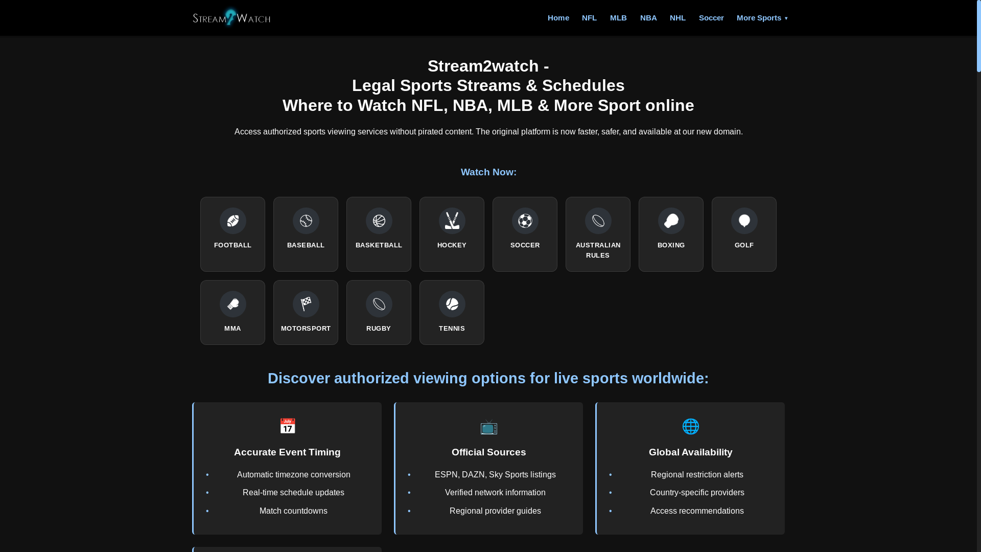 website screenshot of https://stream2watch.com/