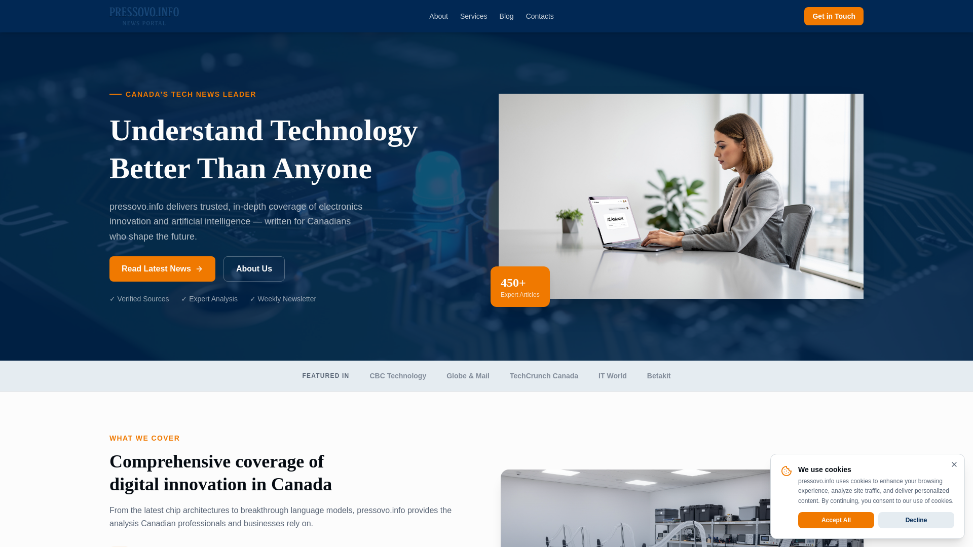 website screenshot of https://pressovo.info/