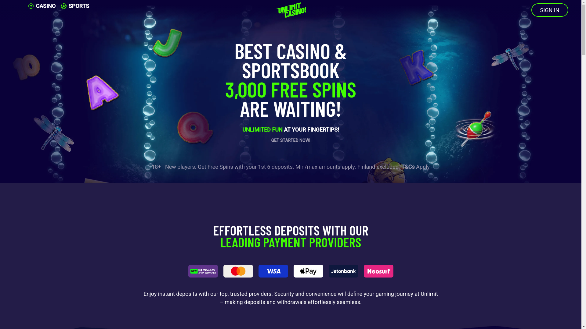 website screenshot of https://landing-unlimitcasino.pages.dev/