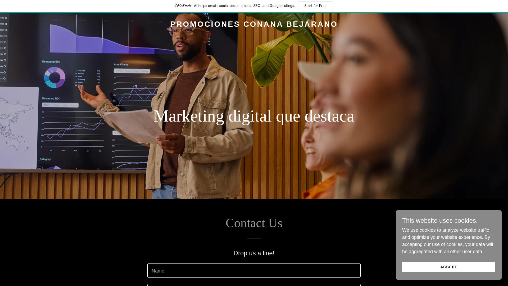 website screenshot of https://promocionesconanabejarano.com/