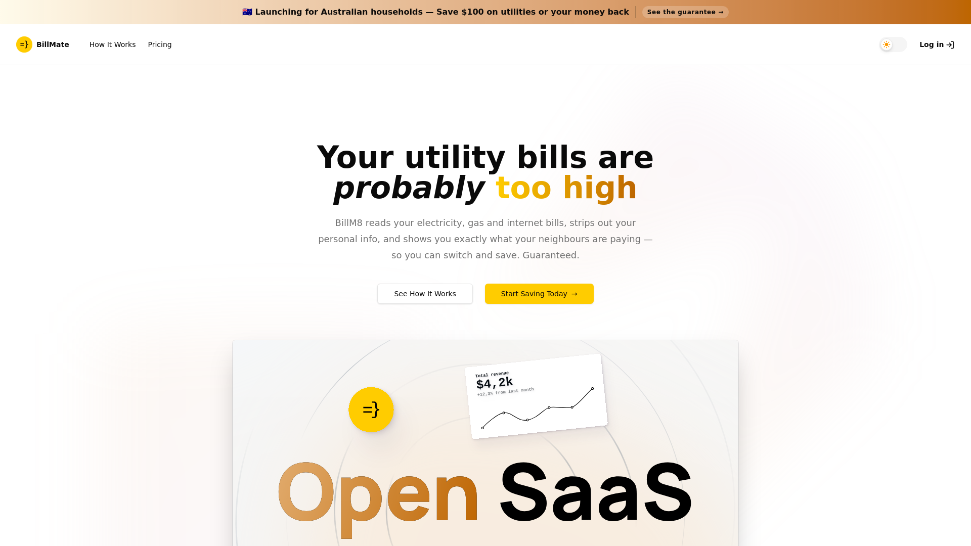 website screenshot of https://billmate-bh1.pages.dev/