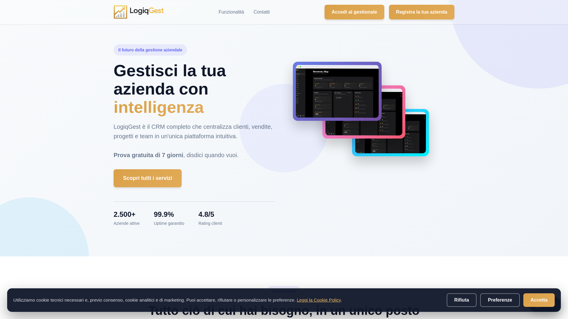 website screenshot of https://logiqgestbooking.it/