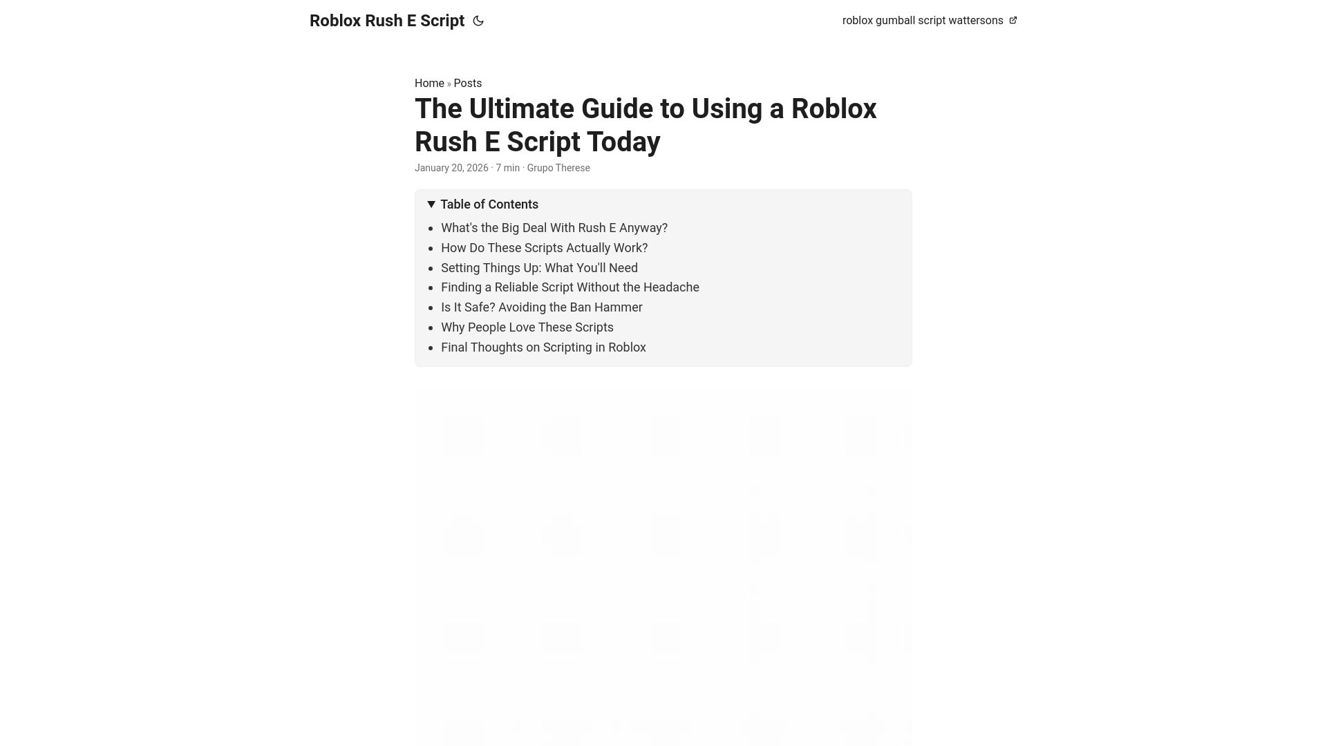 website screenshot of https://robloxrushescript.pages.dev/