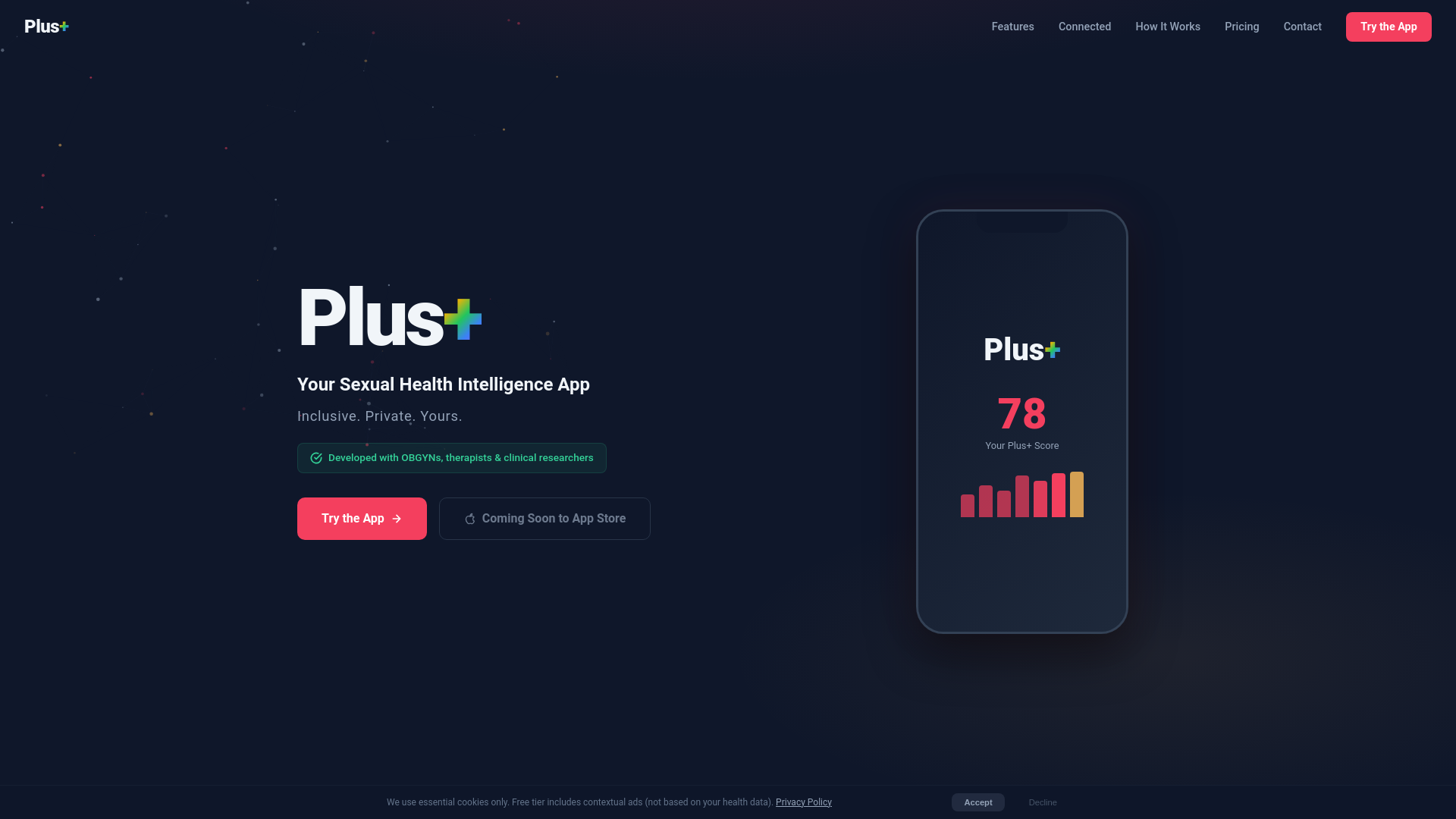 website screenshot of https://plushealth.app/