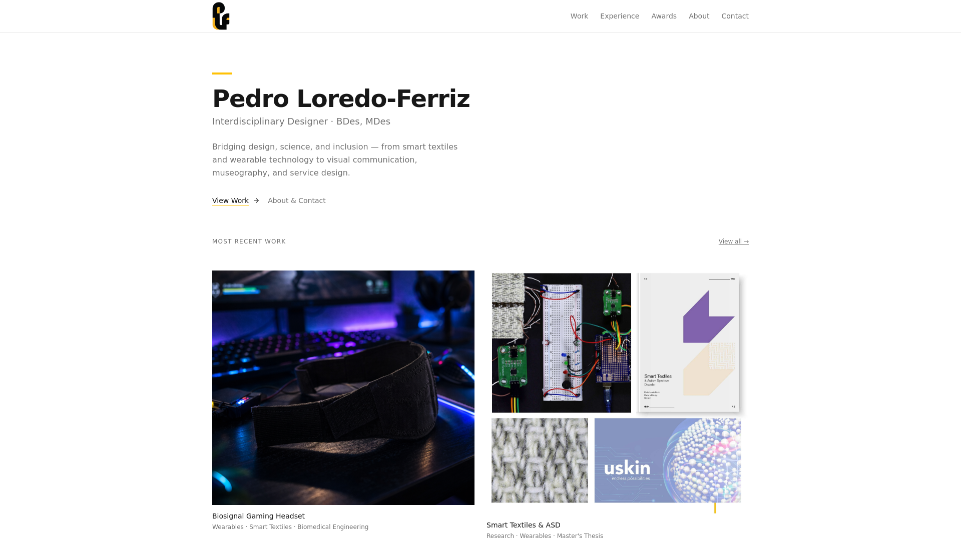 website screenshot of https://pedroloredoferriz.com/