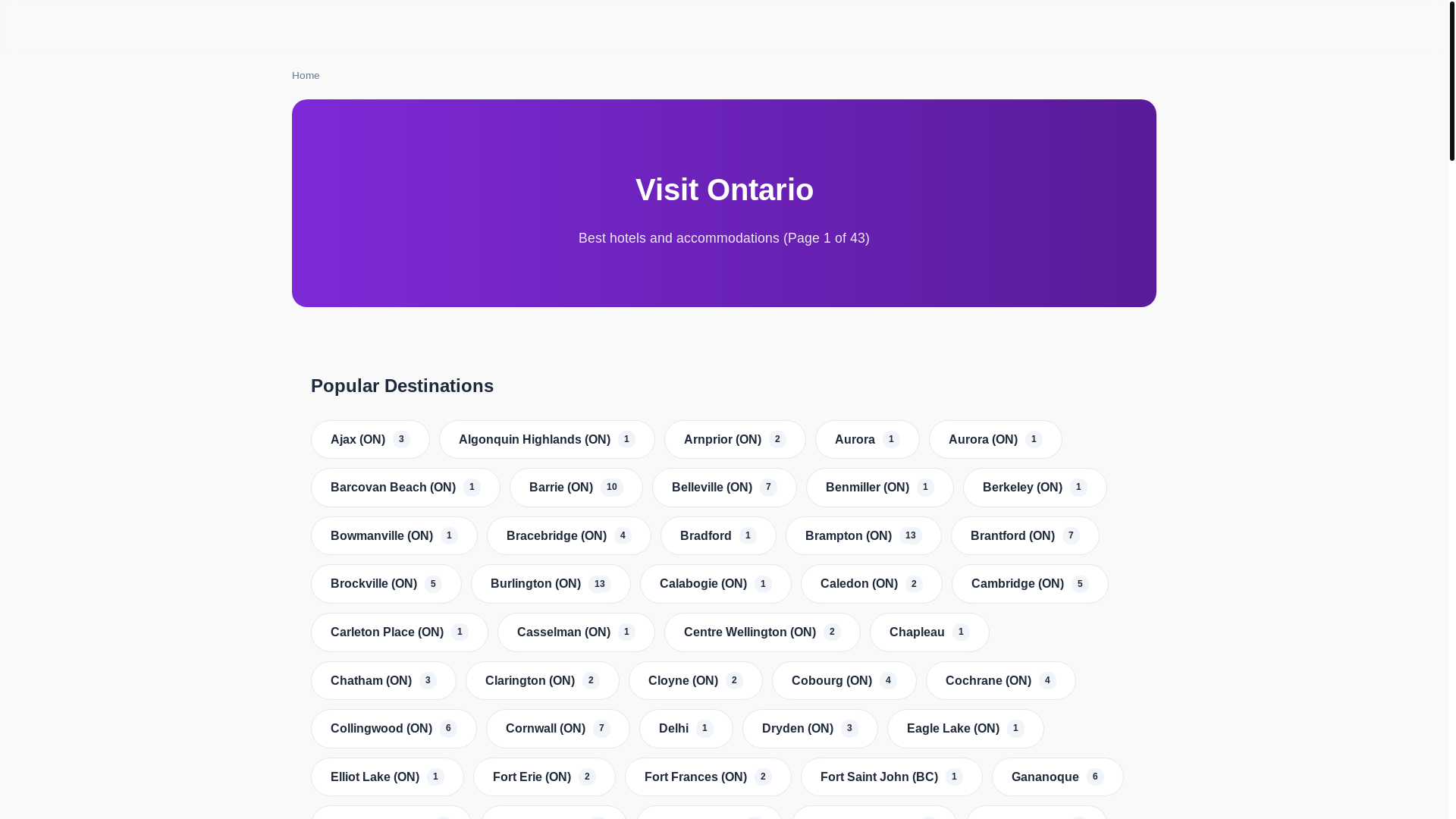 website screenshot of https://hotels-ontario.pages.dev/