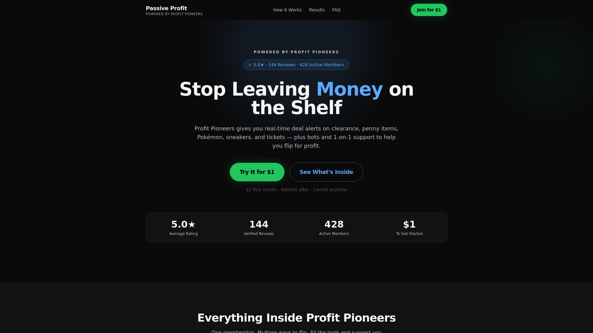 website screenshot of https://passivep.pro/