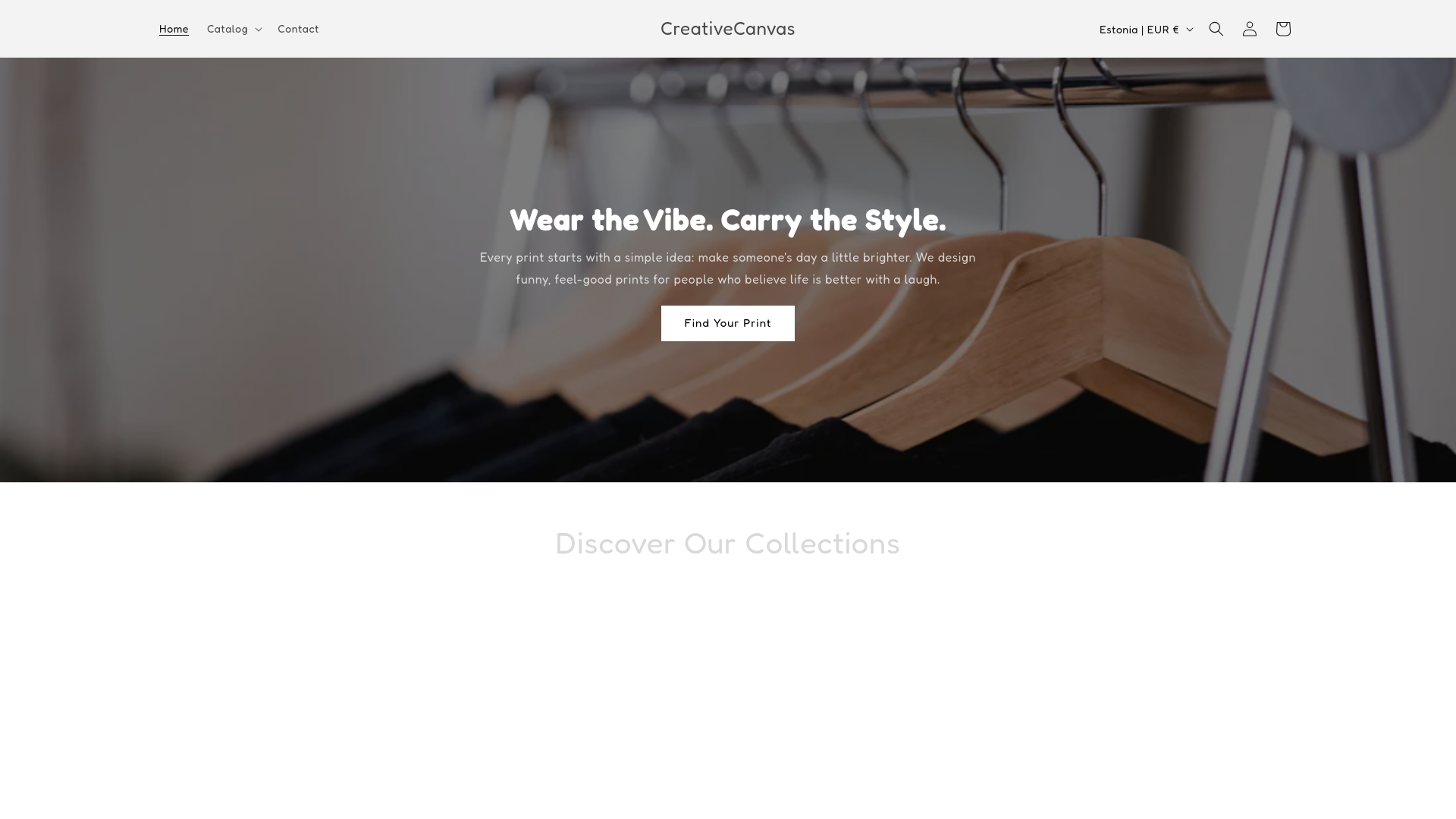 website screenshot of https://creativecanvas.ee