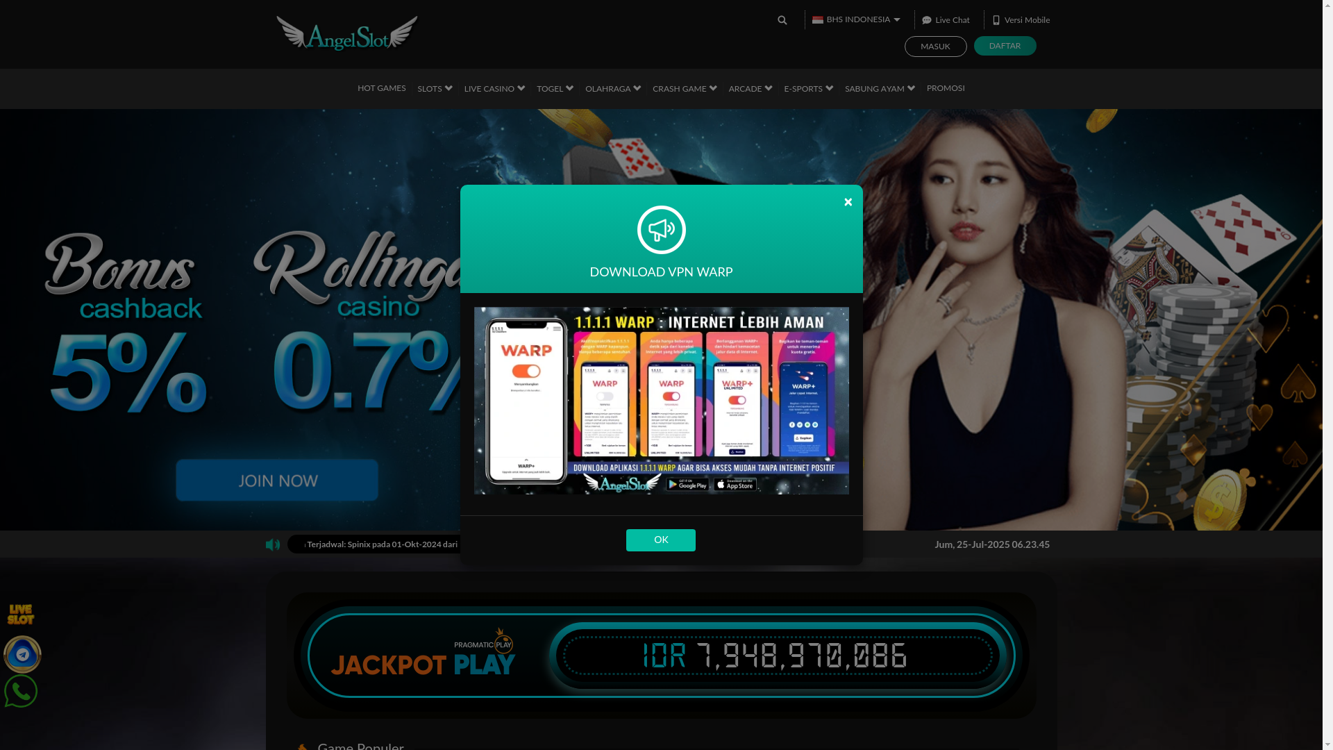 website screenshot of https://1angelslot.org/