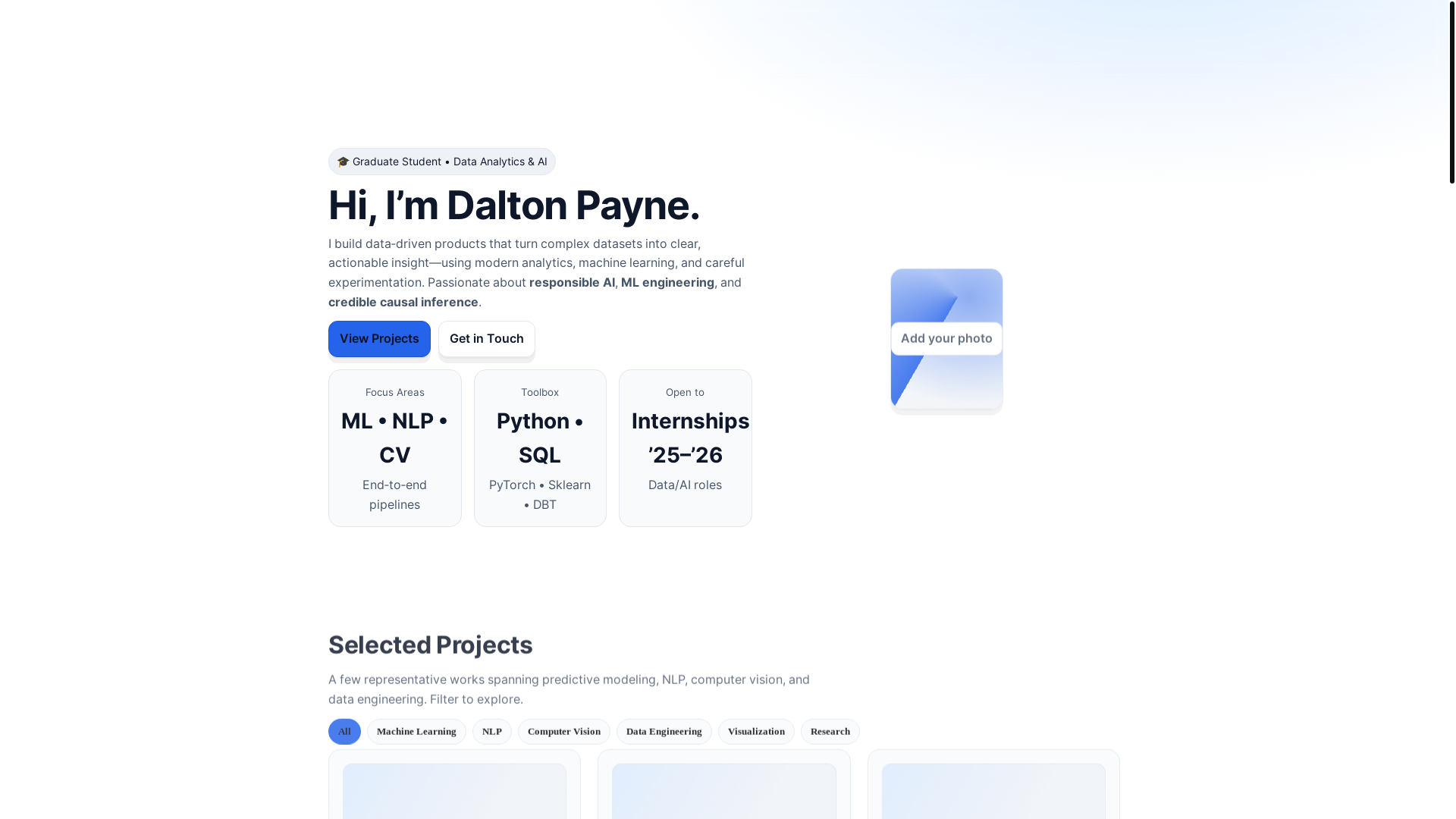 website screenshot of https://dalton-payne.pages.dev/