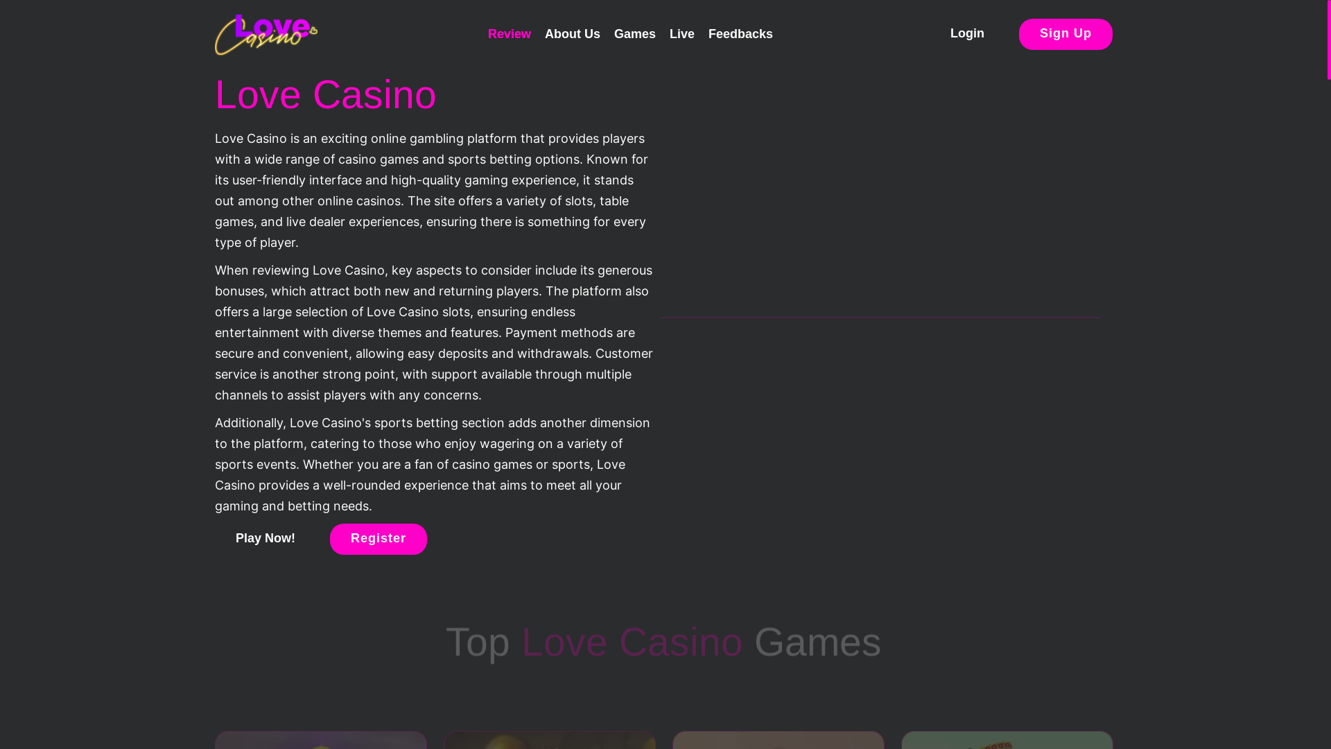 website screenshot of https://casino-love.co.uk/