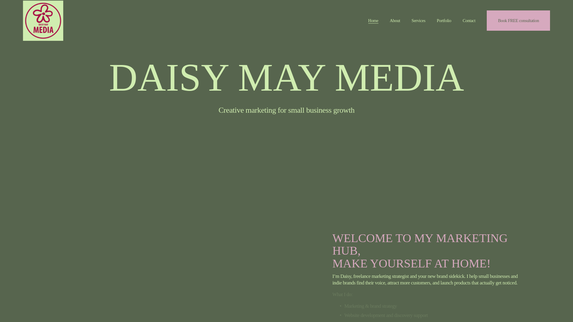 website screenshot of https://daisymaymedia.co.uk/