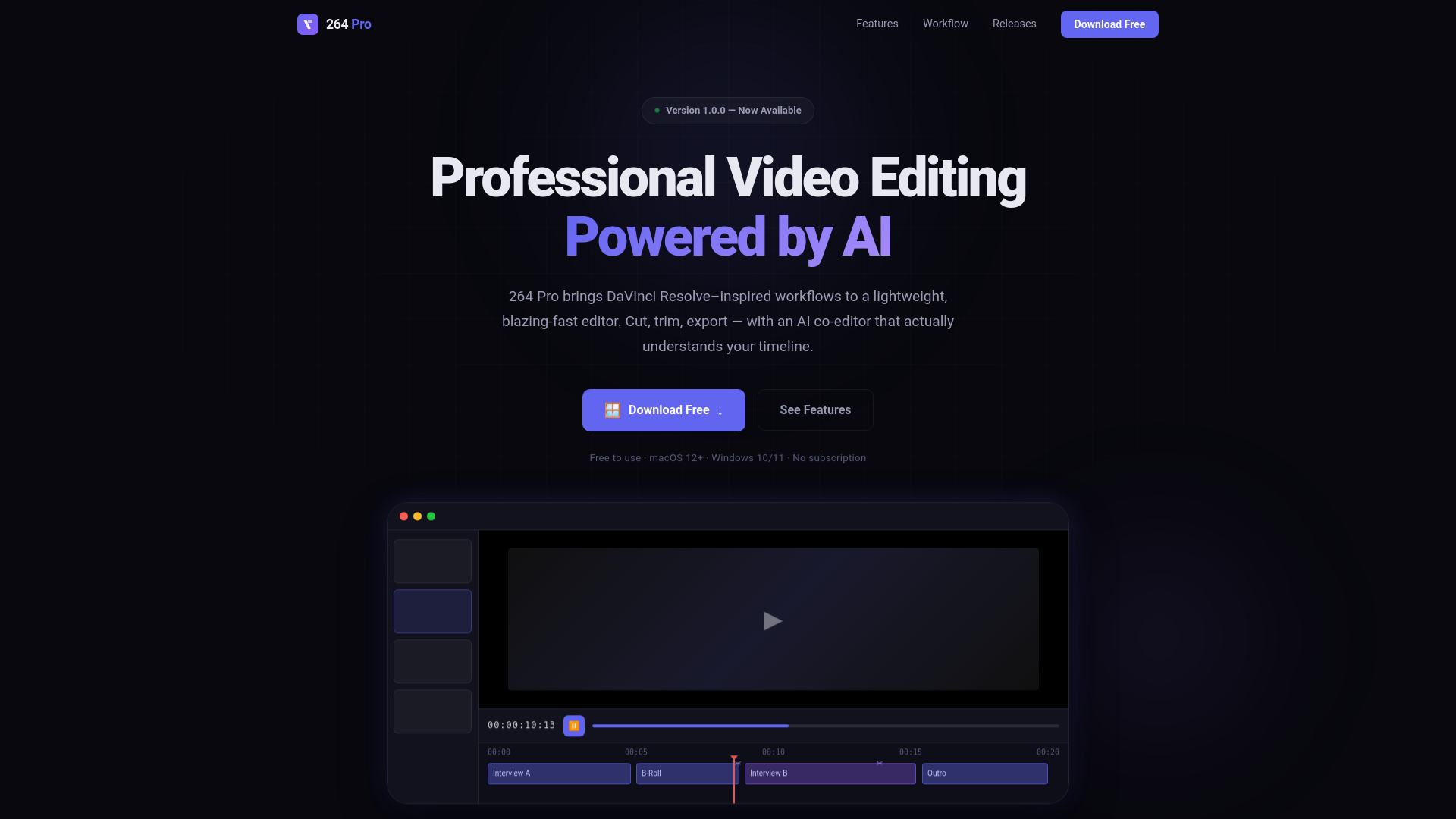 website screenshot of https://264pro-site.pages.dev/