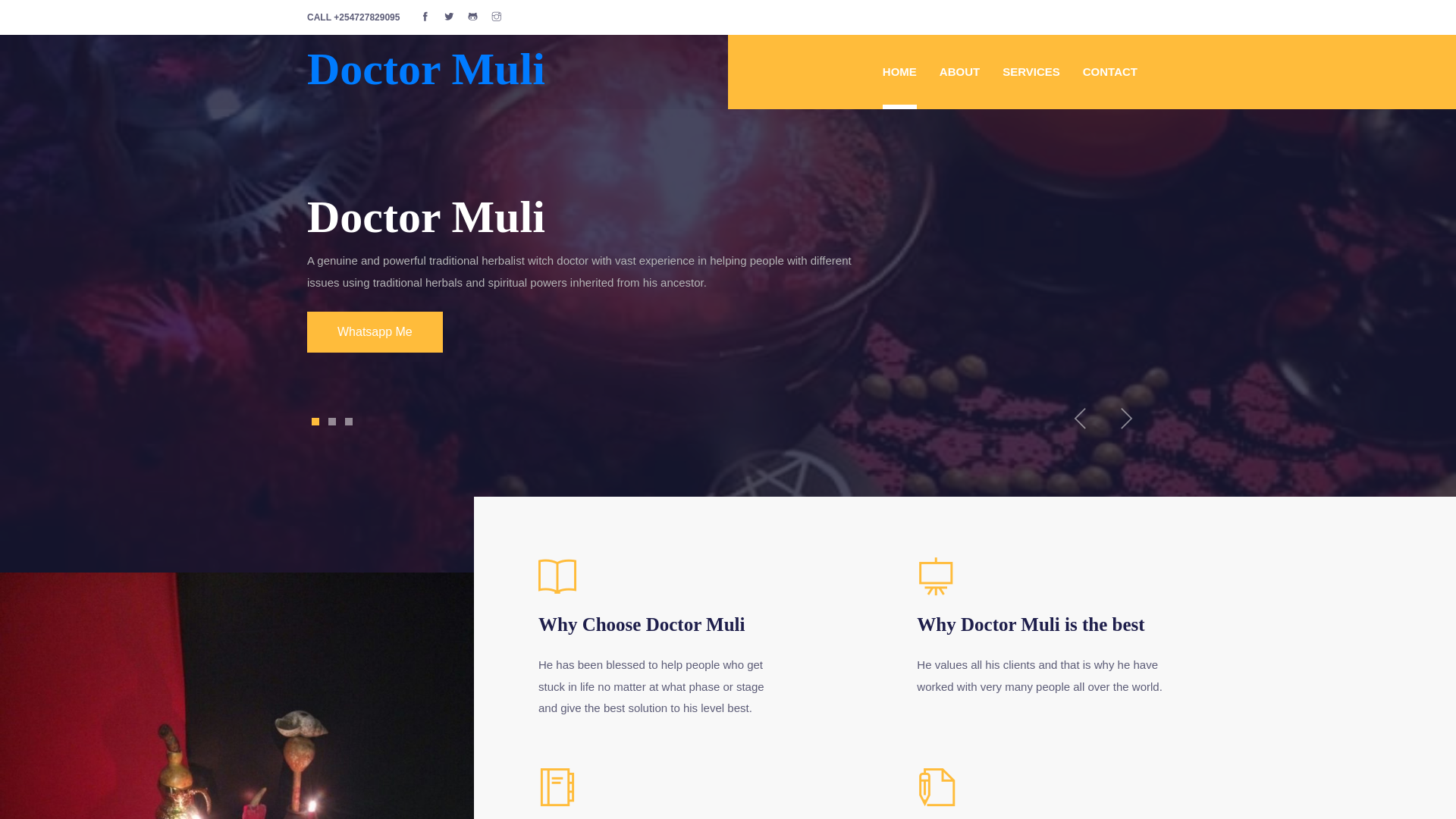 website screenshot of https://doctormuli.com/