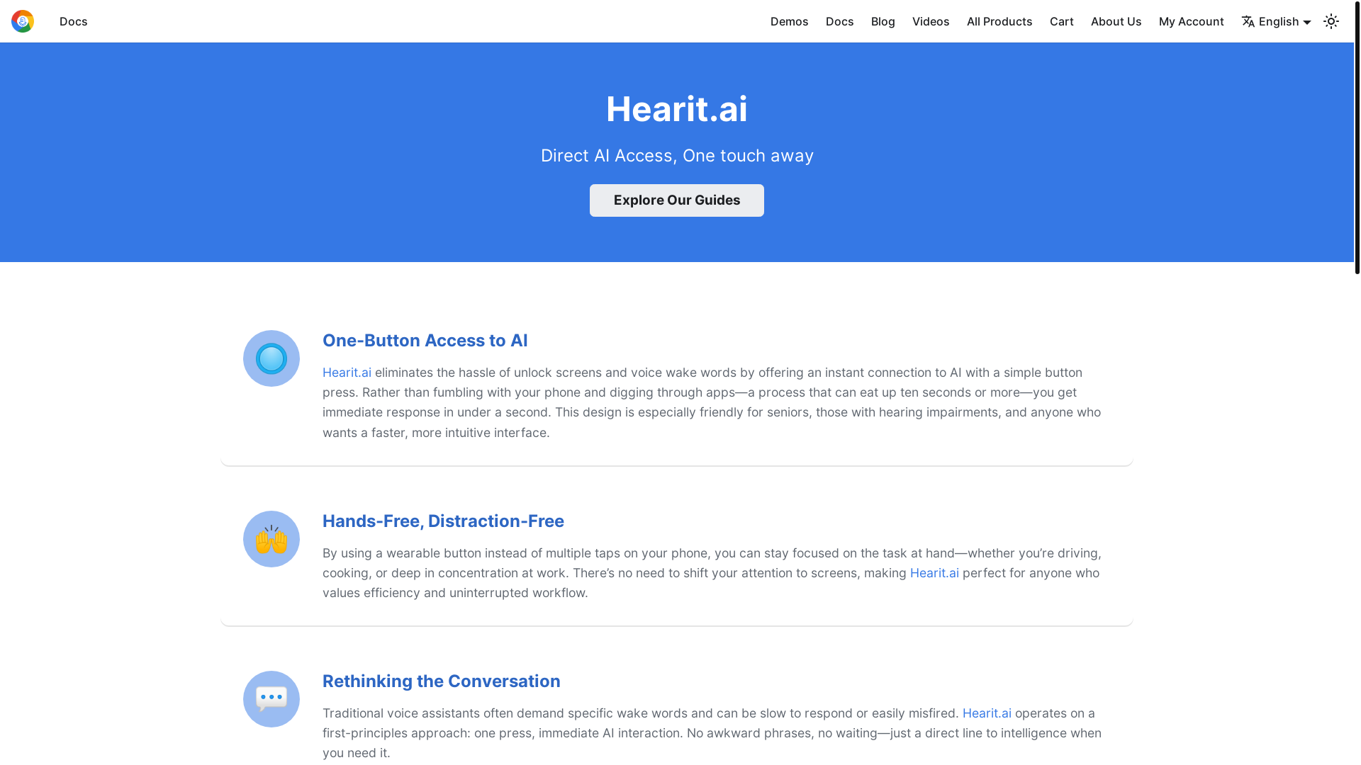 website screenshot of https://docs-hearit.pages.dev/