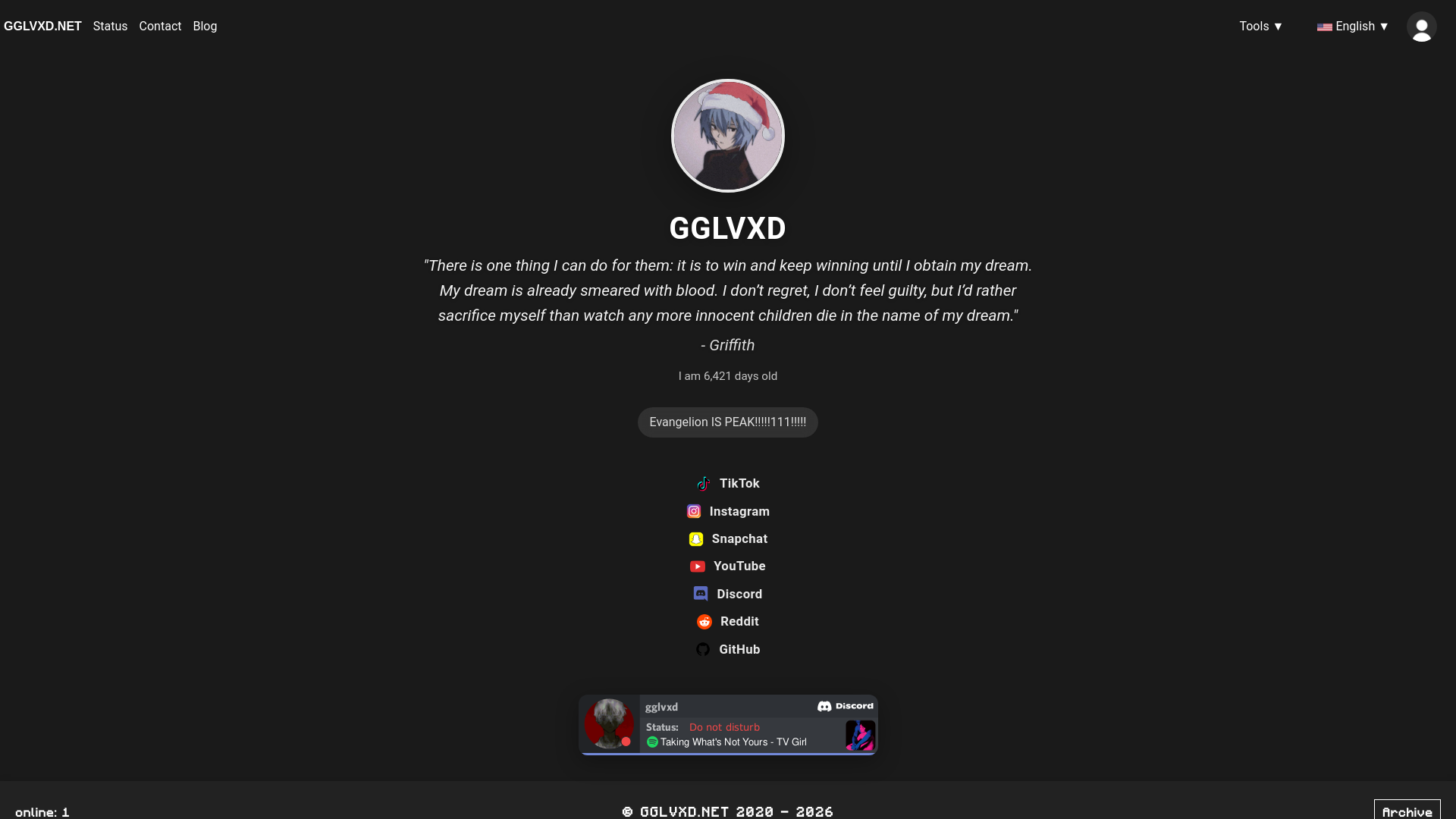 website screenshot of https://gglvxd.net/