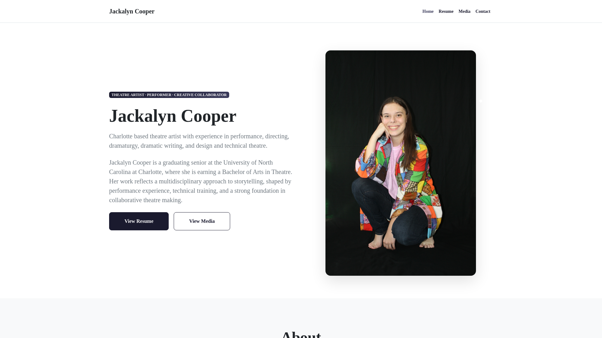 website screenshot of https://jackalyncooper.com/
