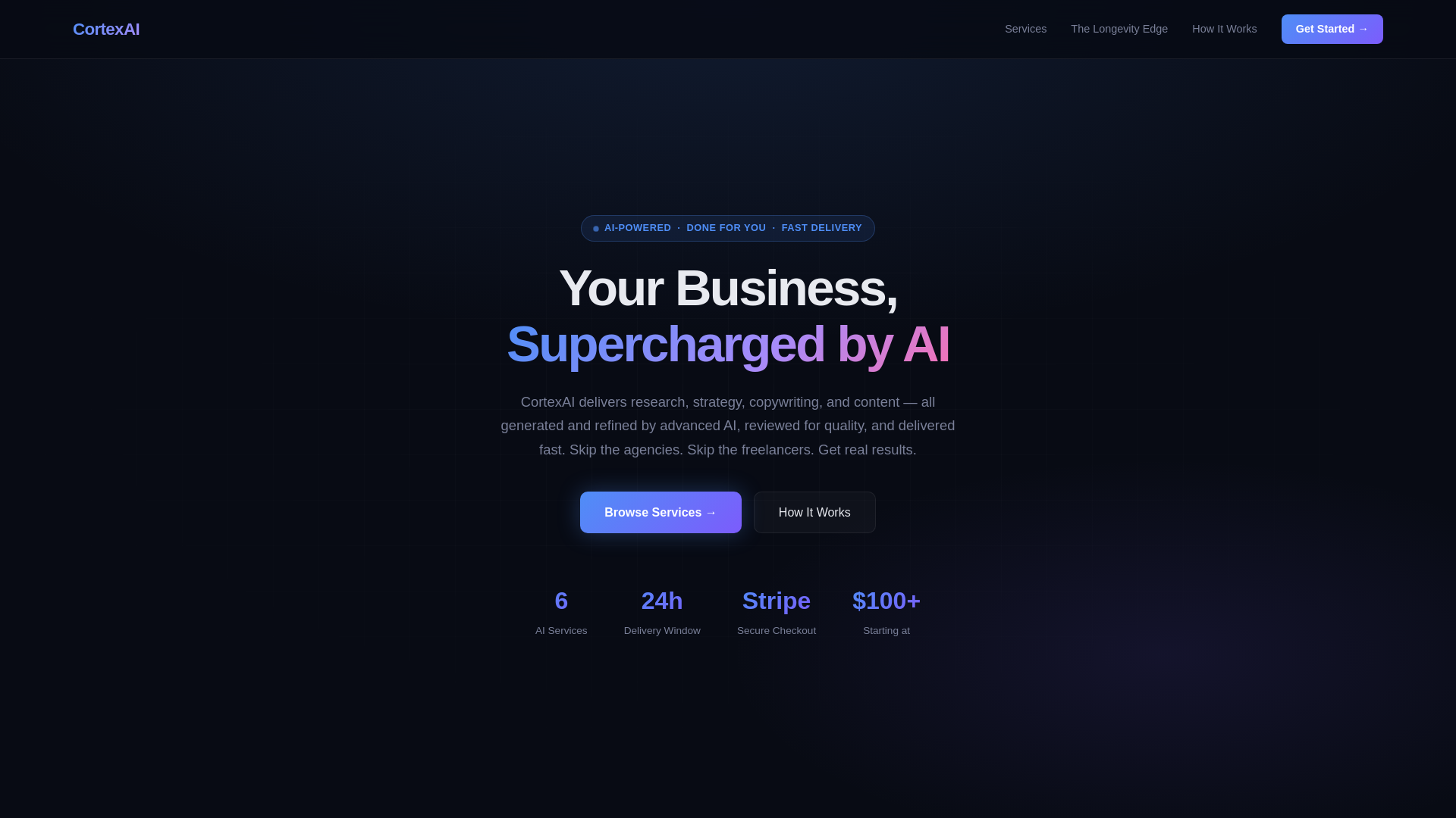website screenshot of https://trycortex-ai.com/