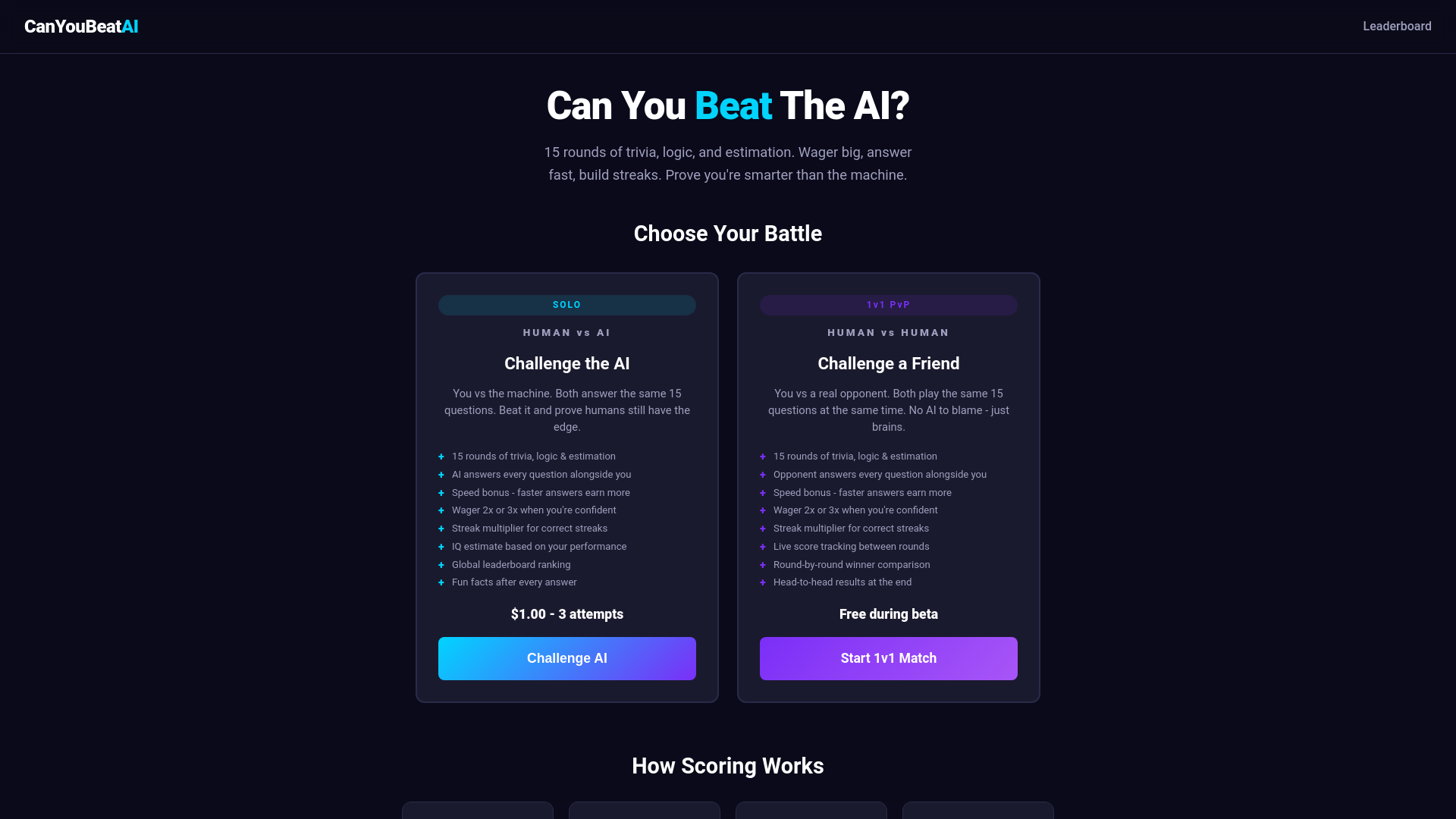 website screenshot of https://canyoubeattheai.com/