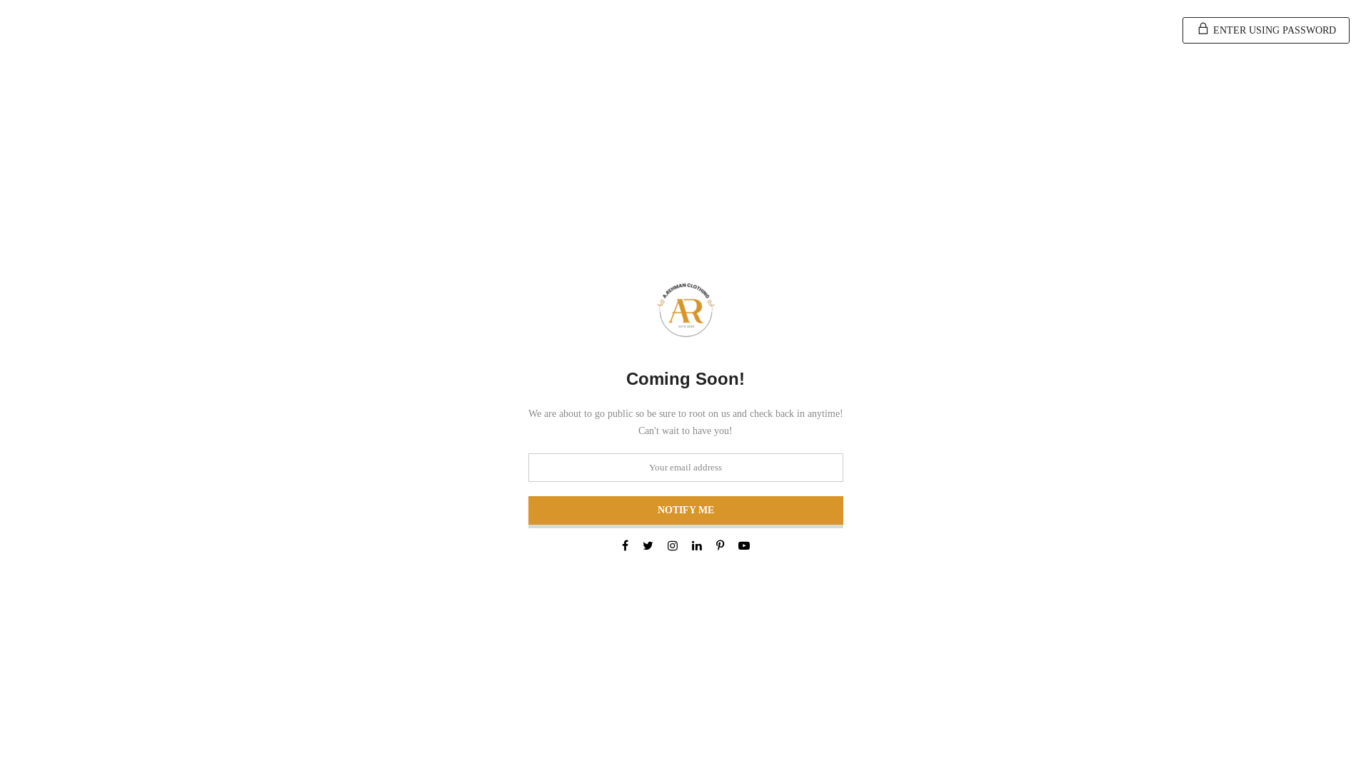 website screenshot of https://arehmanclothing.store/