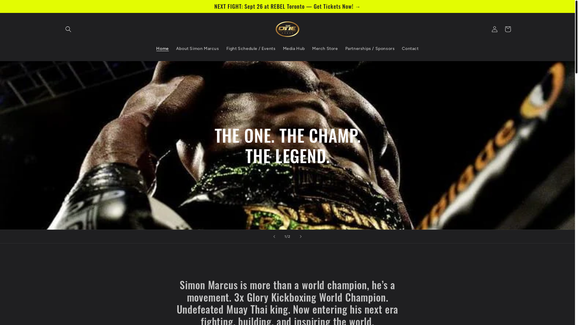website screenshot of https://simonmarcustheone.com/