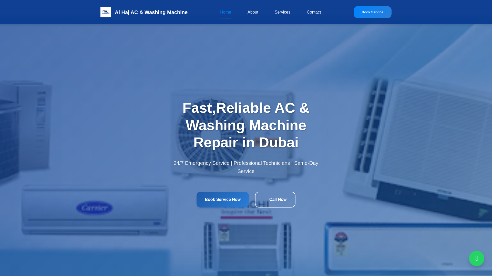 website screenshot of https://alhajacwashingmachine.com/