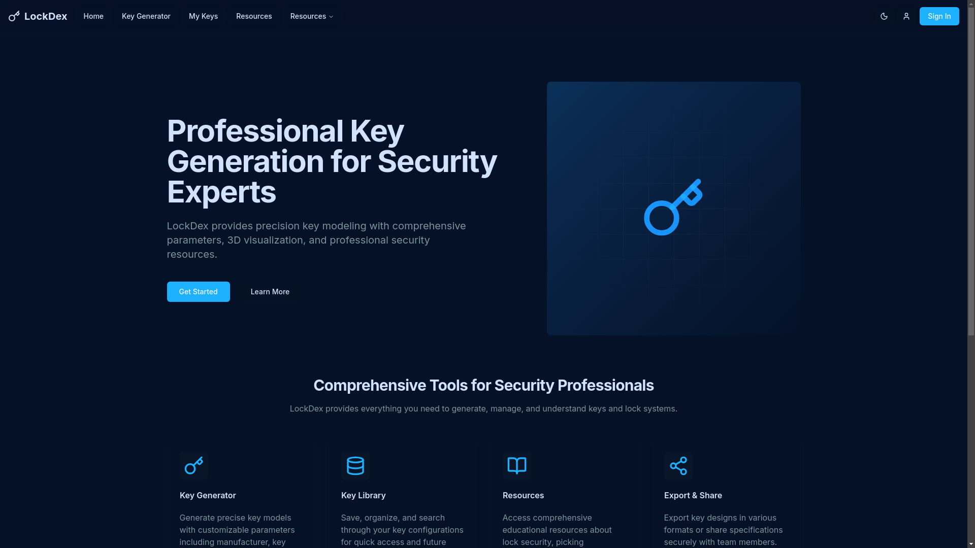 website screenshot of https://lockdex.dev/