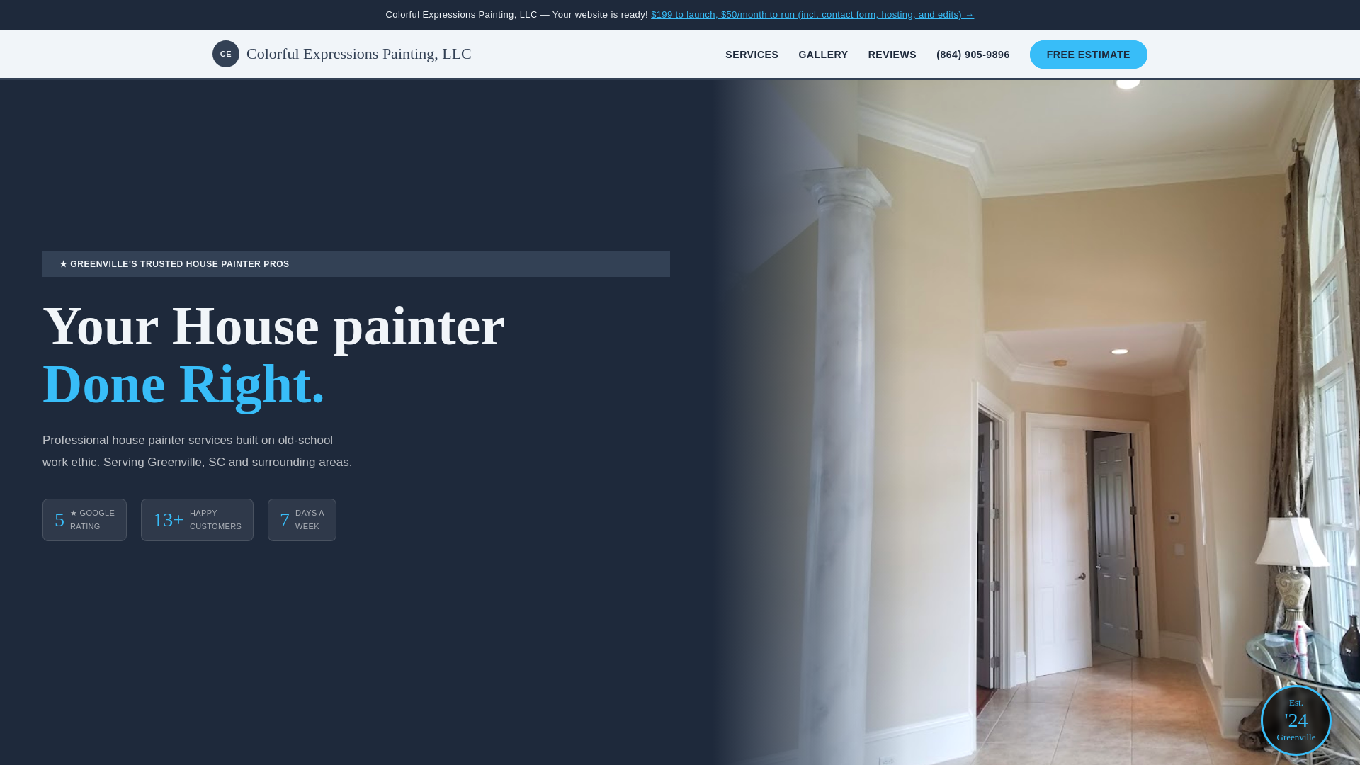 website screenshot of https://colorful-expressions-painting-llc-demo.pages.dev/