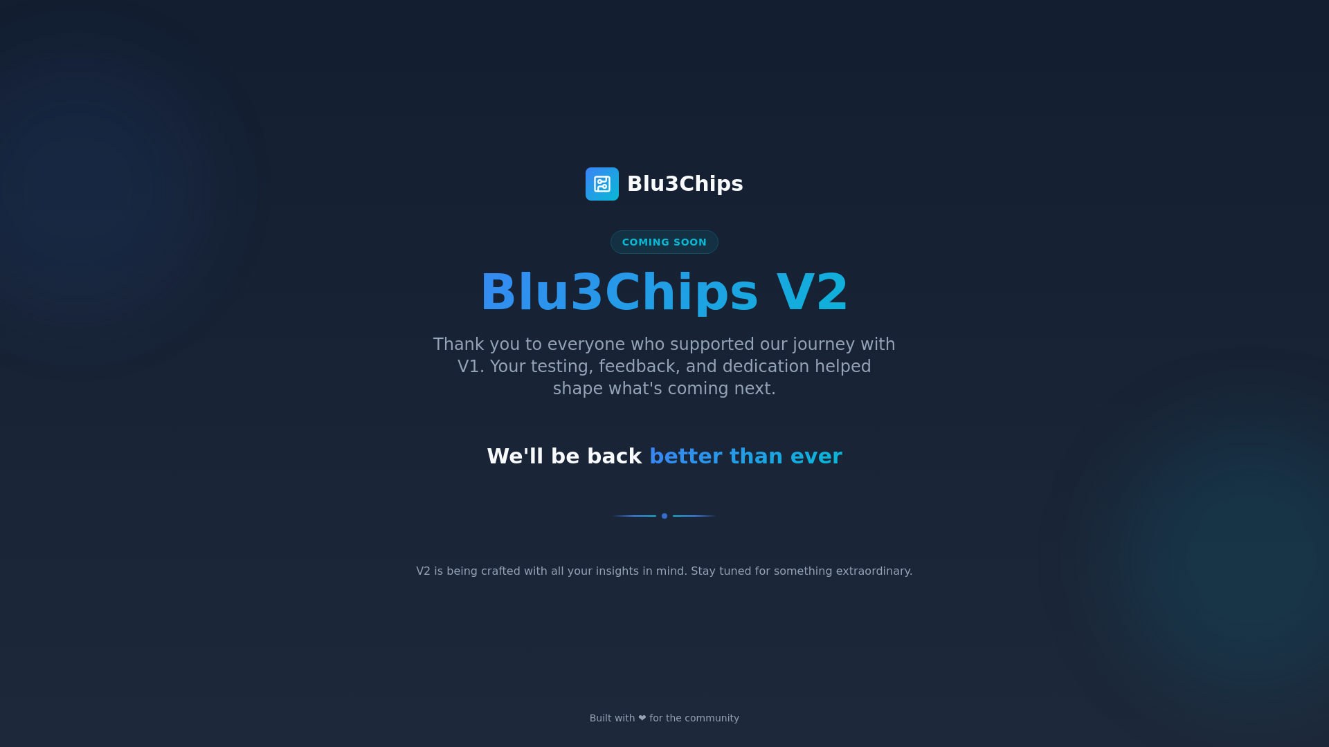 website screenshot of https://blu3chips.com/