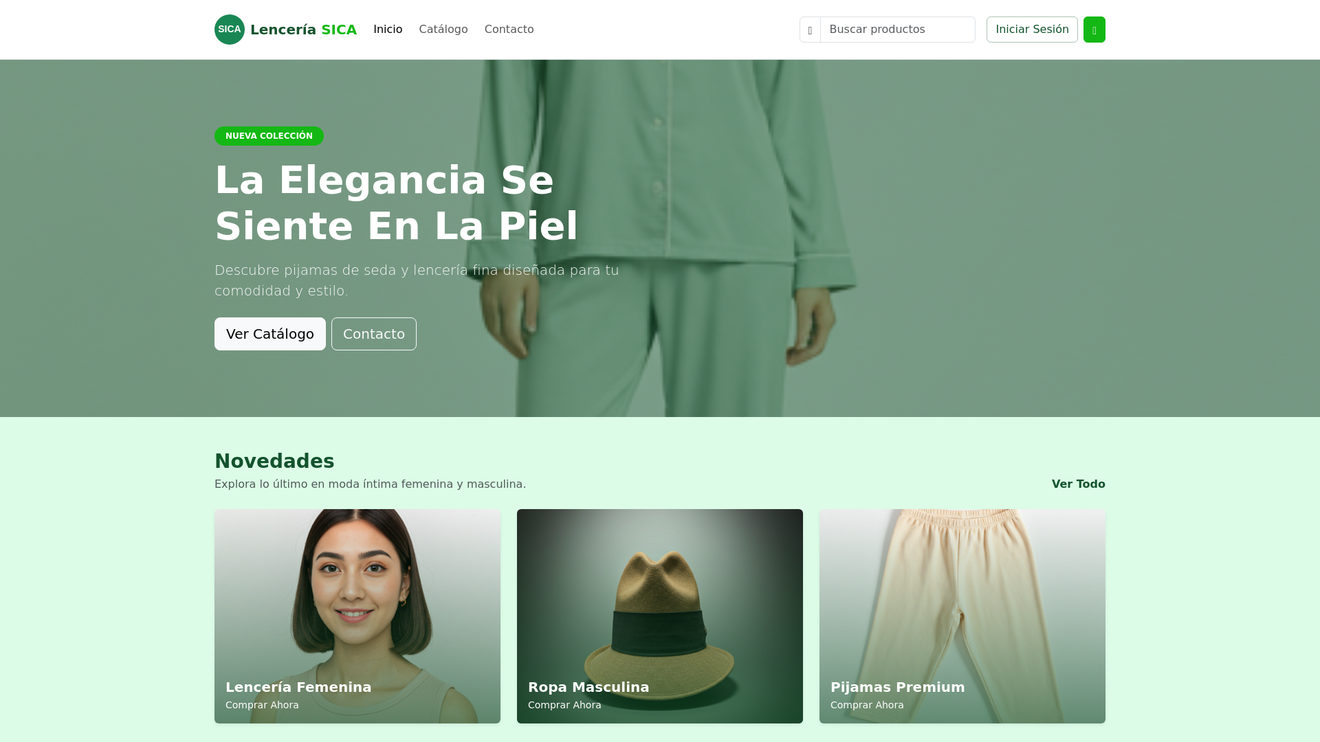 website screenshot of https://lenceriasica.cl/