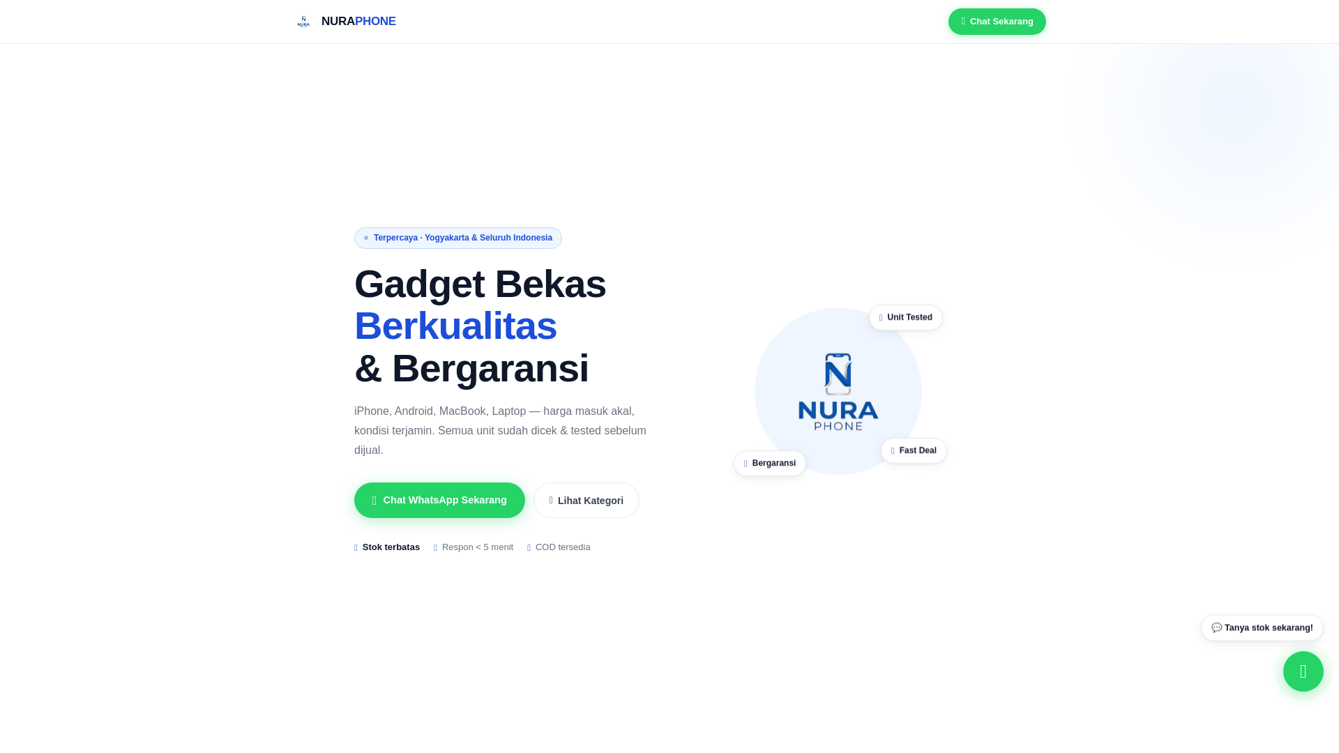 website screenshot of https://nuraphone.my.id/