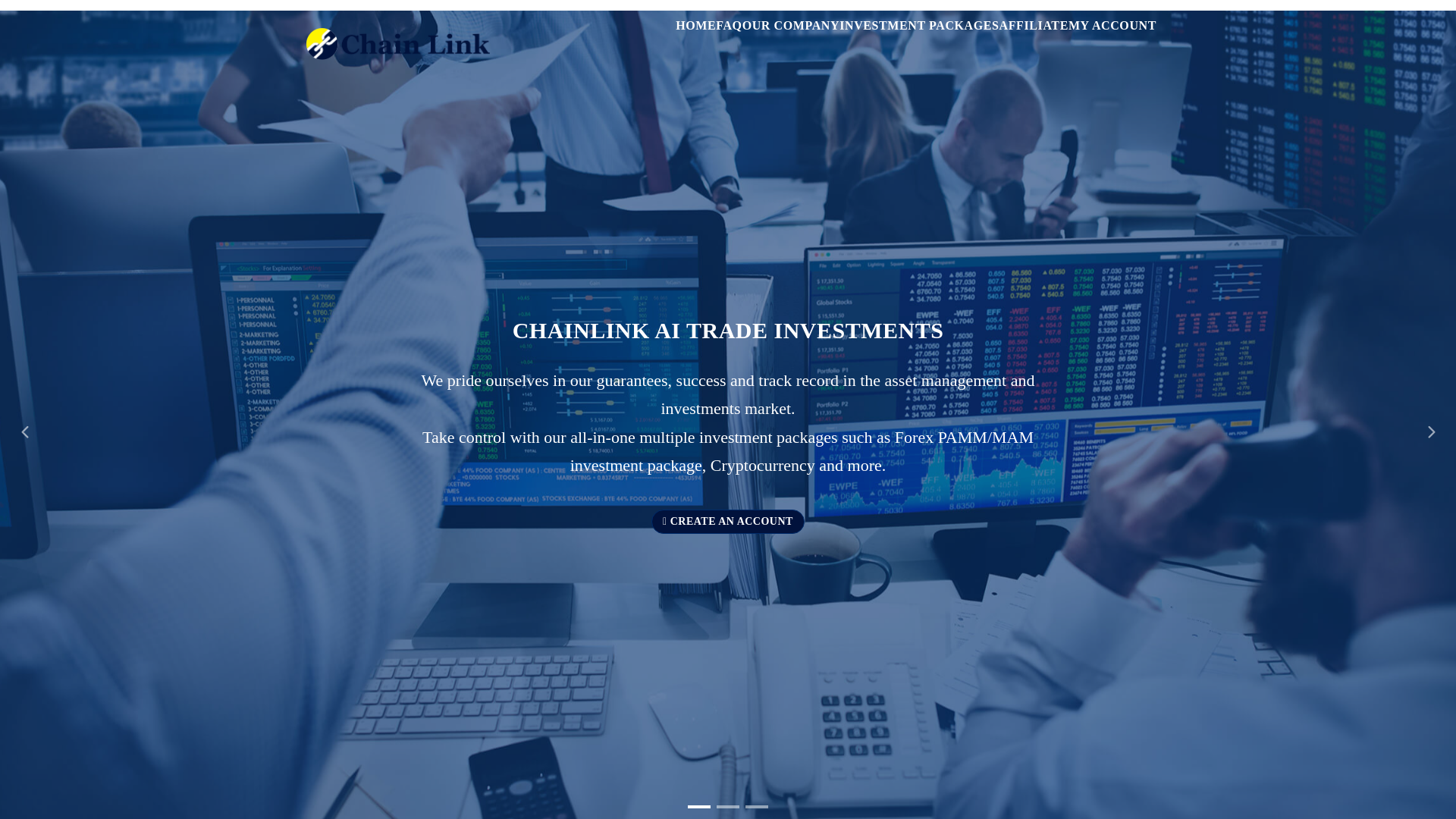 website screenshot of https://chainlinkaitrade.com/